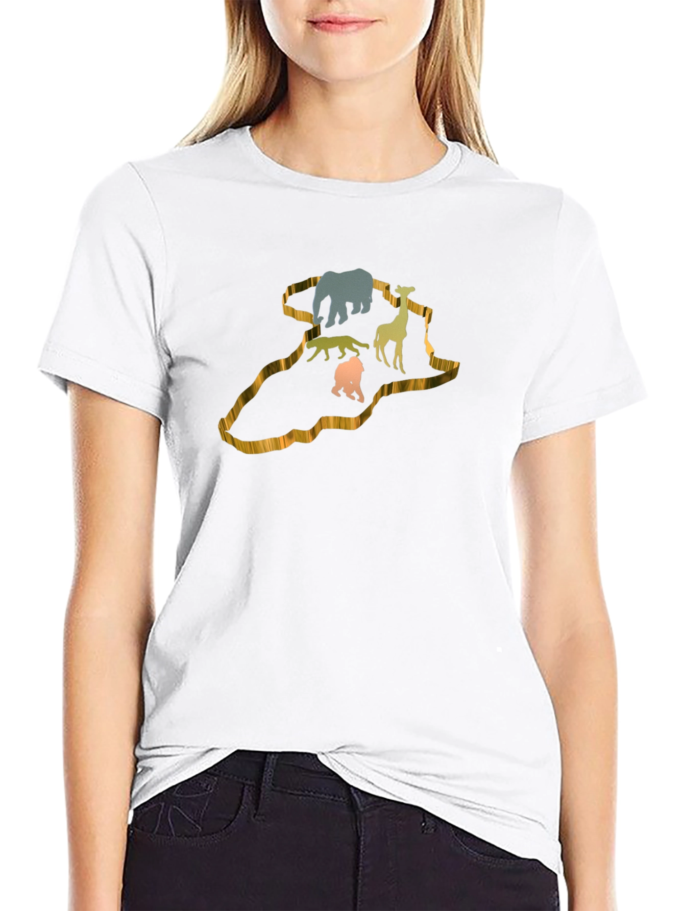 African Animals Silhouette Graphic T-Shirt