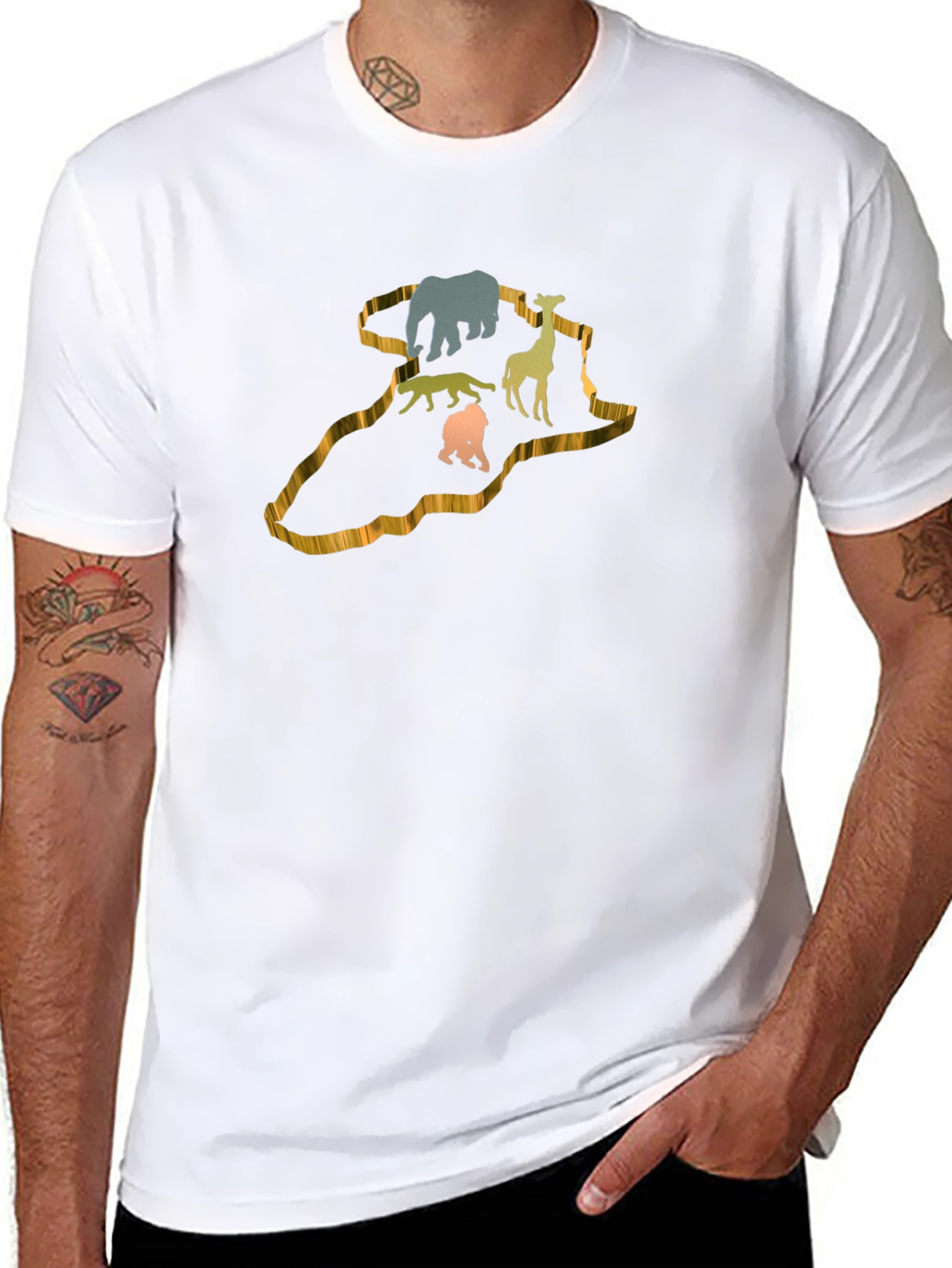 African Animals Silhouette Graphic T-Shirt