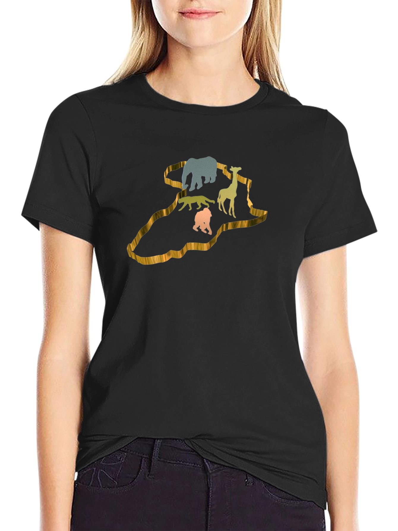 African Animals Silhouette Graphic T-Shirt