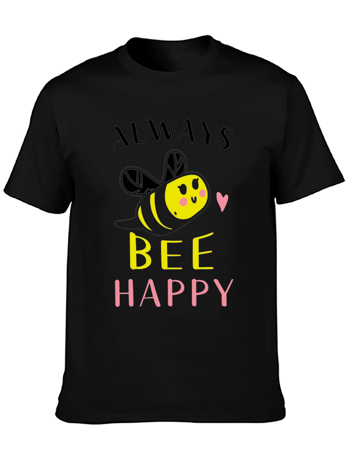 Always Bee Happy Graphic T-Shirt - Black