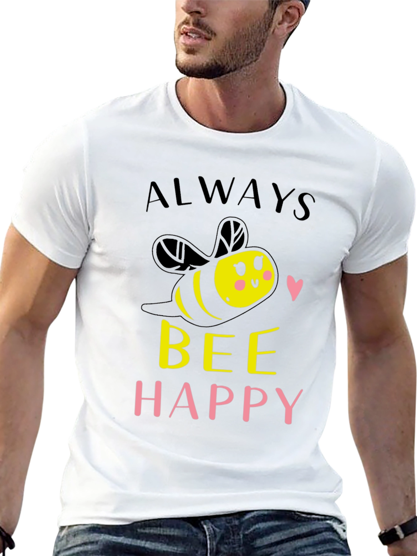 Always Bee Happy Graphic T-Shirt - Black