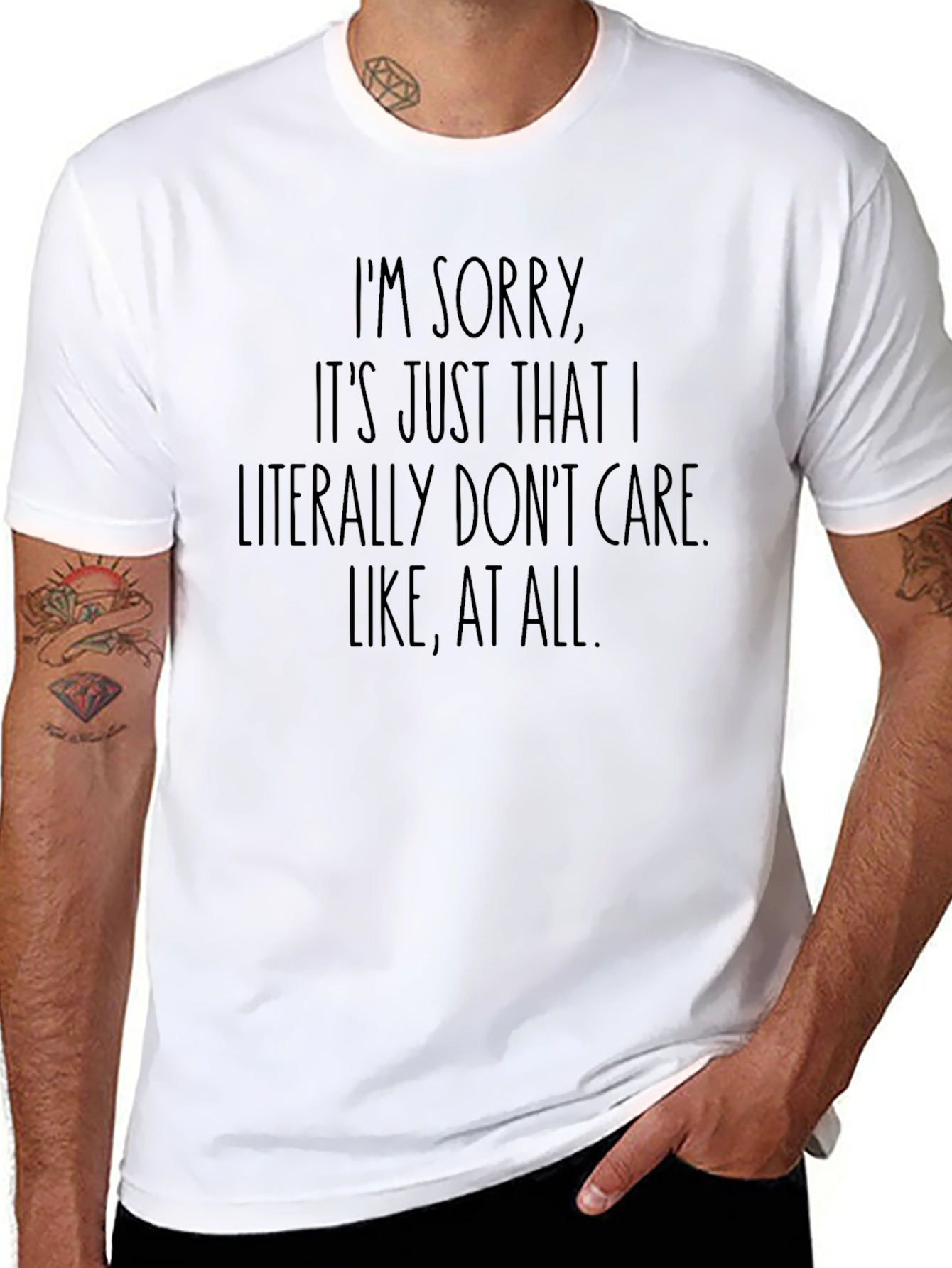 I Dont Care Graphic Tee - Funny Sarcastic T-Shirt
