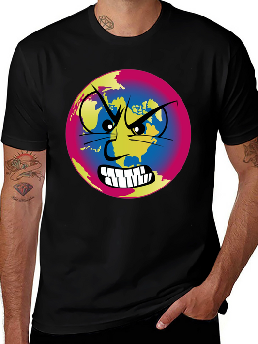 Angry Earth Graphic Tee - Black