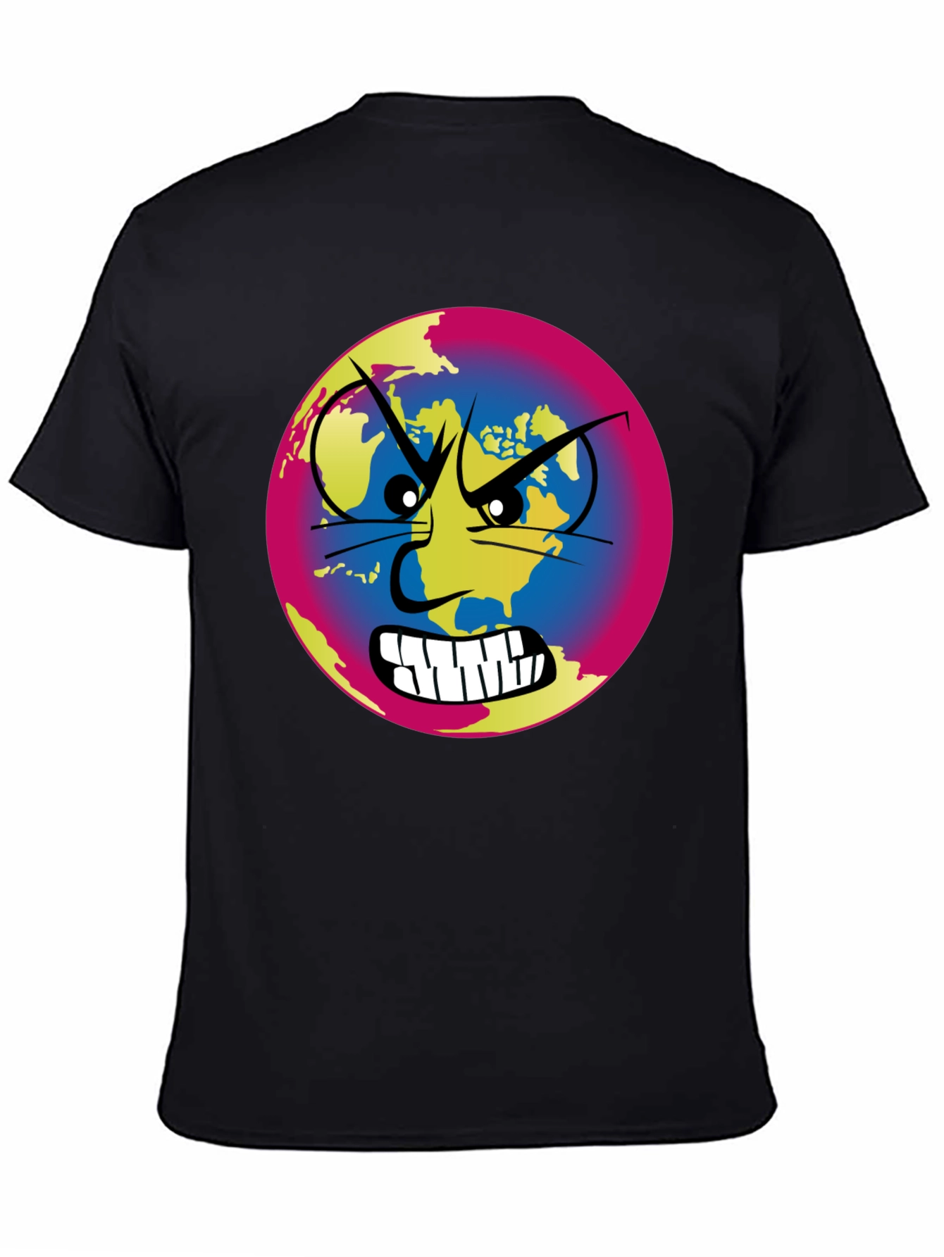 Angry Earth Graphic Tee - Black