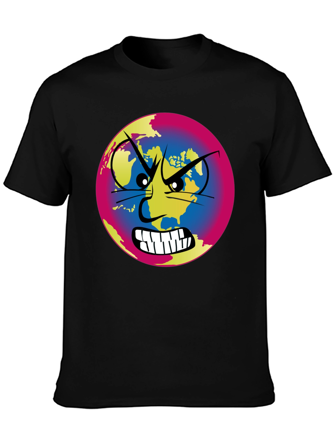 Angry Earth Graphic Tee - Black