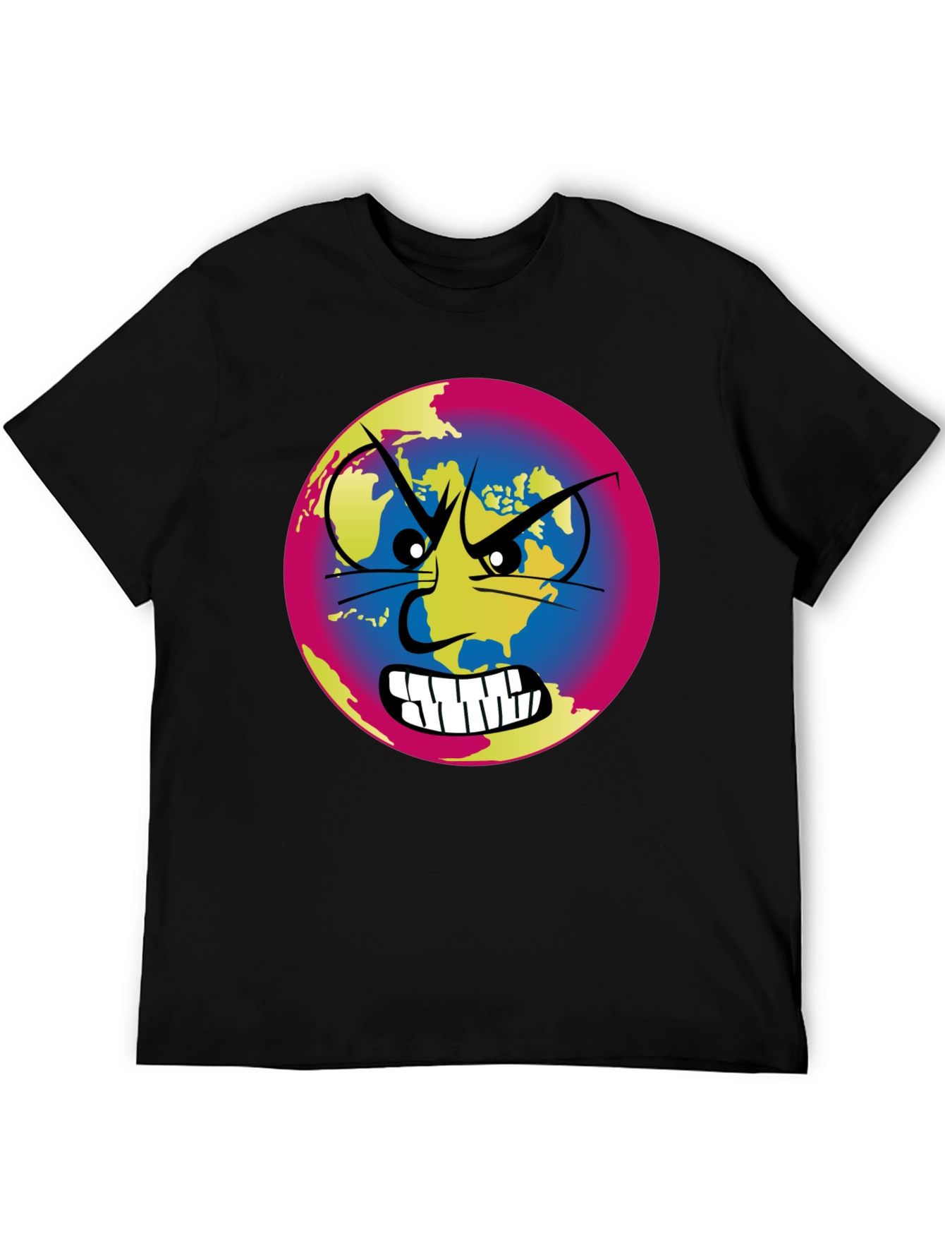 Angry Earth Graphic Tee - Black