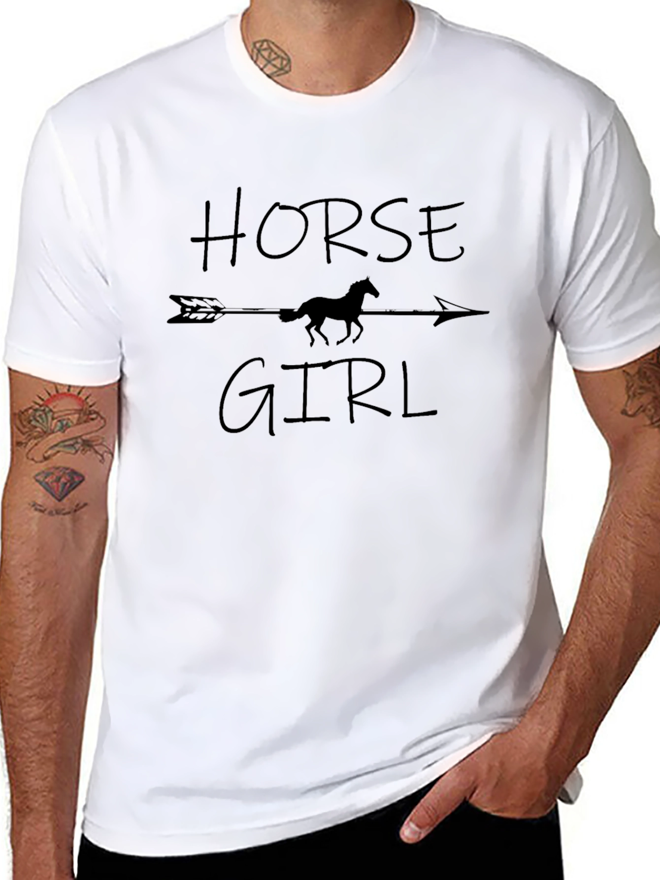 Horse Girl Graphic T-Shirt - Black