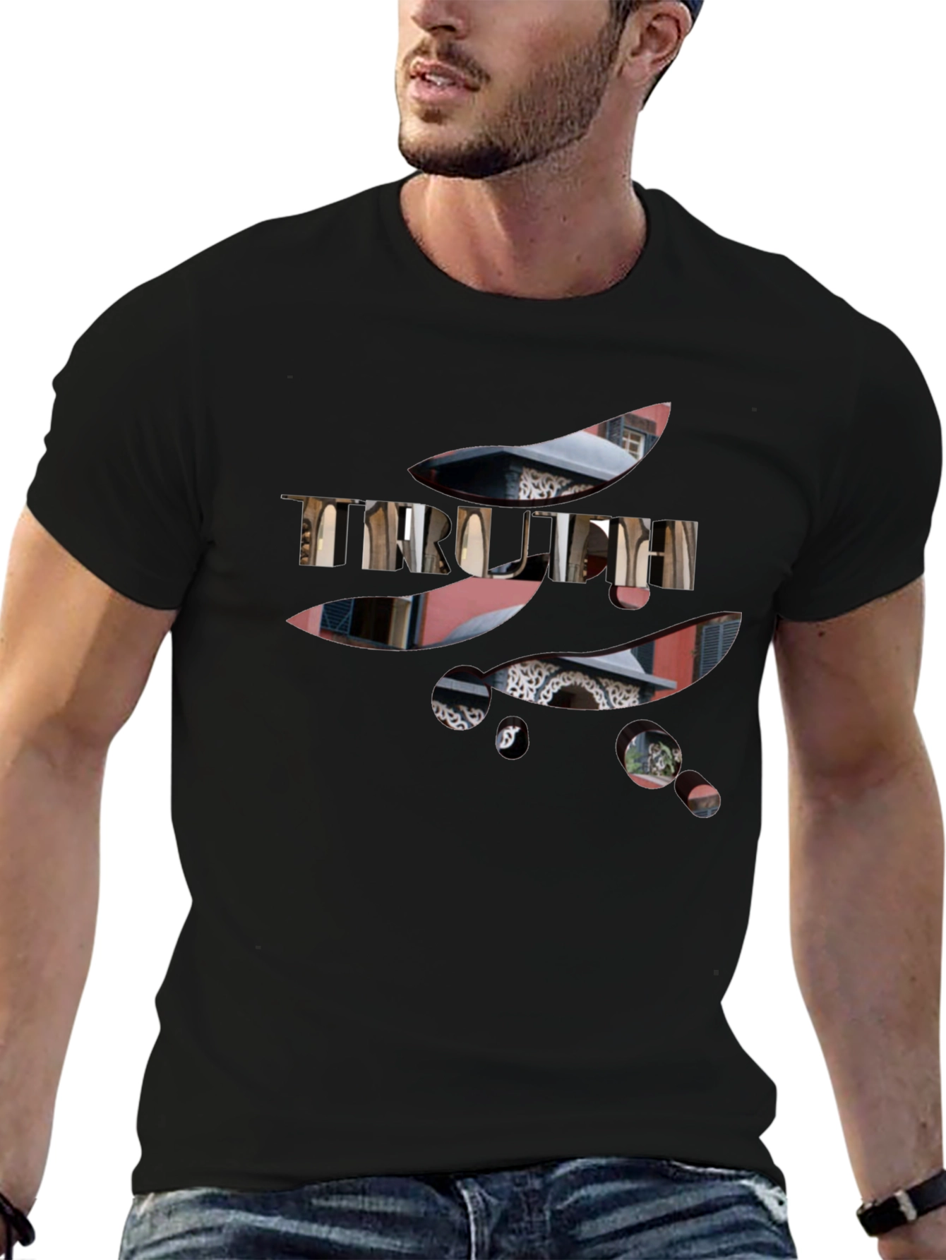 Abstract Truth Graphic Black T-Shirt