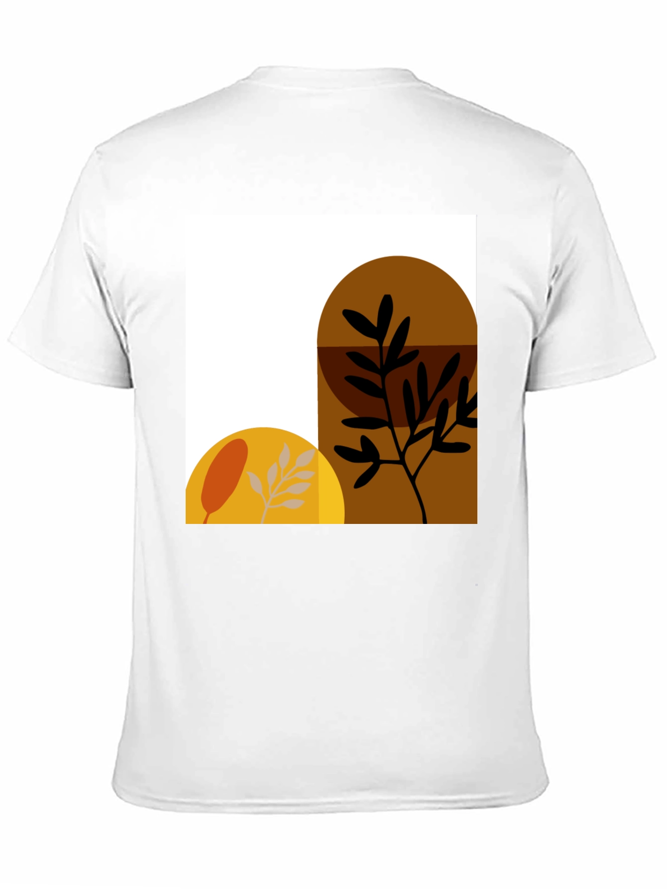 Abstract Botanical Print Black T-Shirt