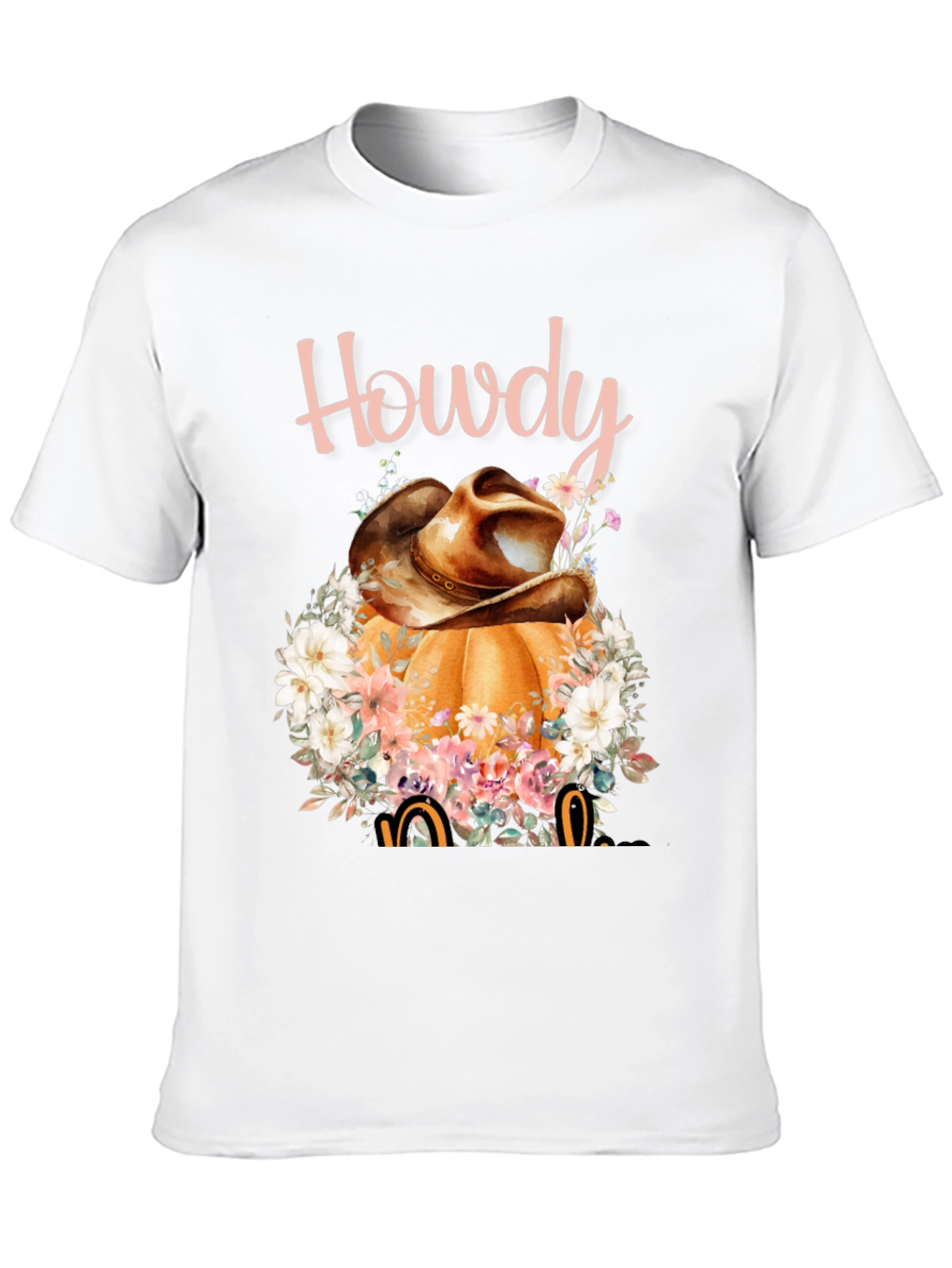 Howdy Pumpkin Cowboy Hat Graphic Tee