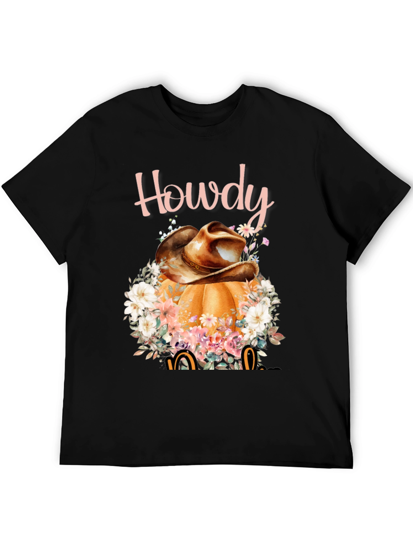 Howdy Pumpkin Cowboy Hat Graphic Tee