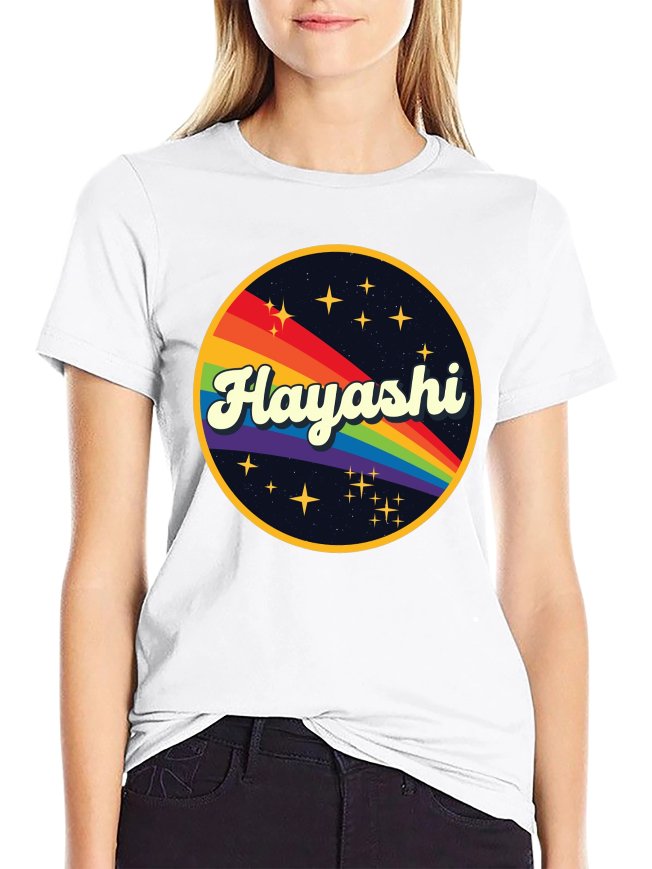 Hayashi Rainbow Graphic Tee - Retro Style
