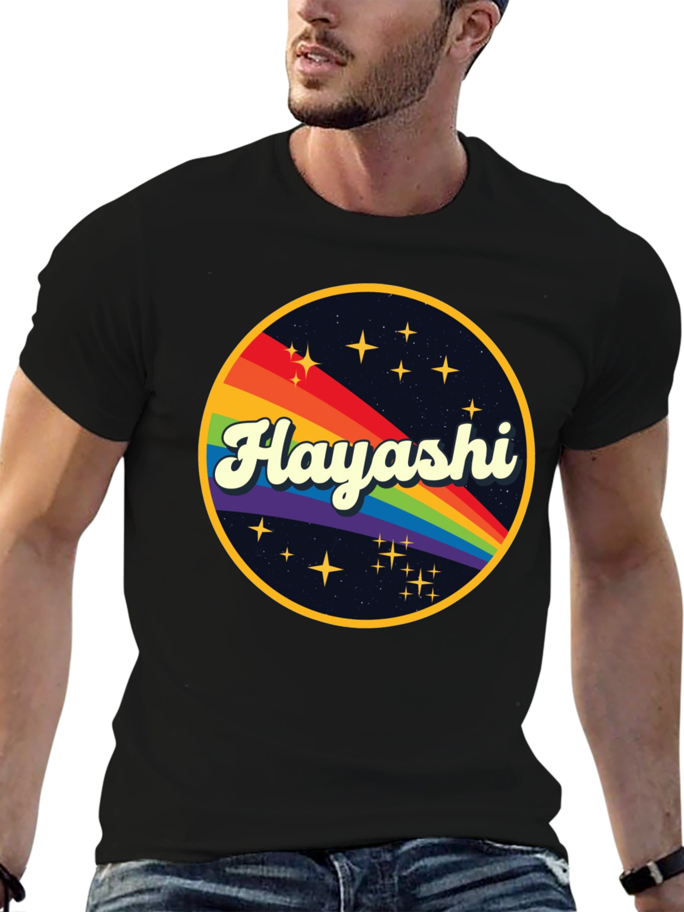 Hayashi Rainbow Graphic Tee - Retro Style