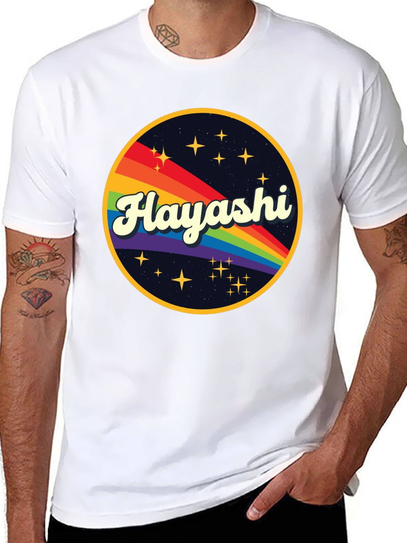 Hayashi Rainbow Graphic Tee - Retro Style