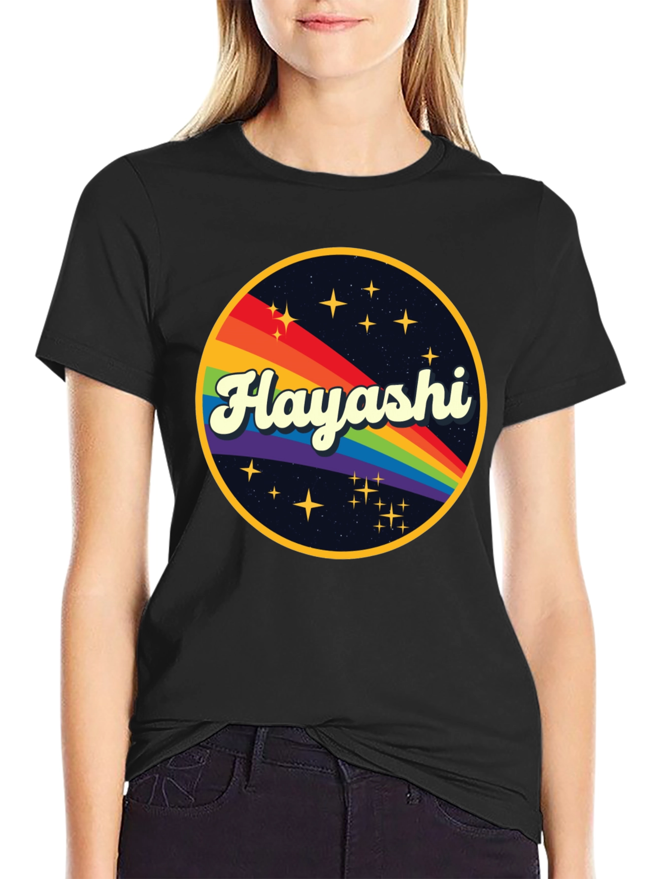 Hayashi Rainbow Graphic Tee - Retro Style