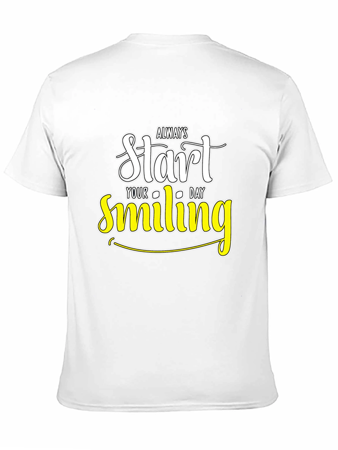 Always Start Smiling T-Shirt - Black Inspirational Design