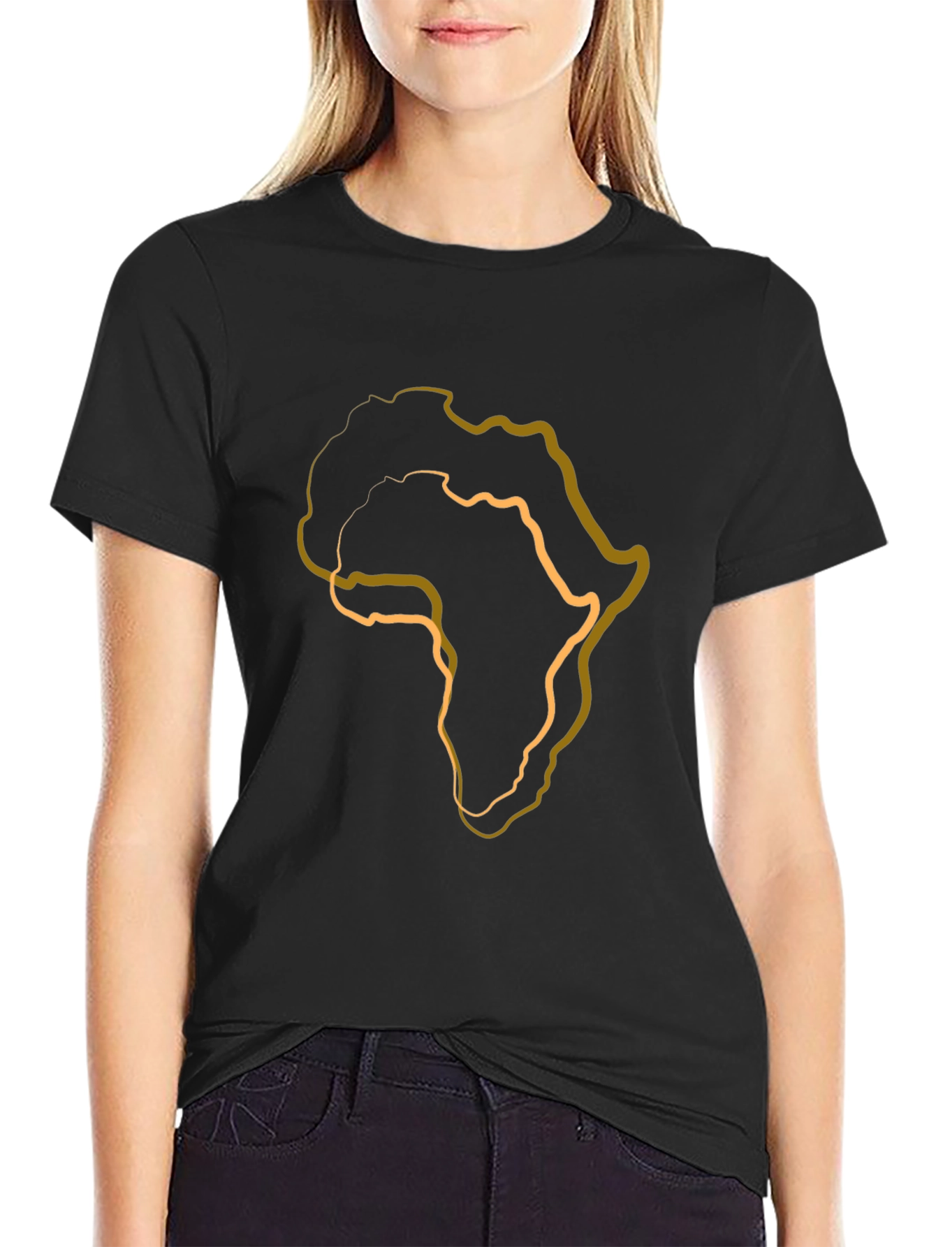 Africa Outline Black T-Shirt