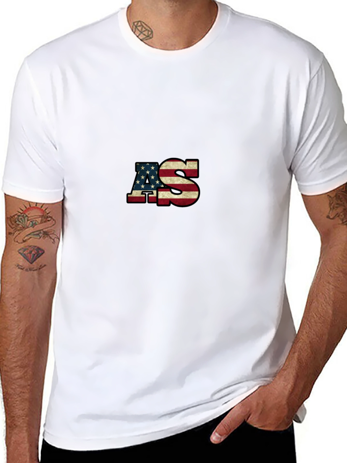 American Flag AS Patriotic Graphic T-Shirt