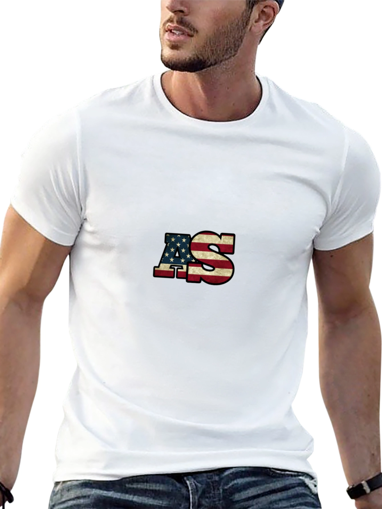 American Flag AS Patriotic Graphic T-Shirt