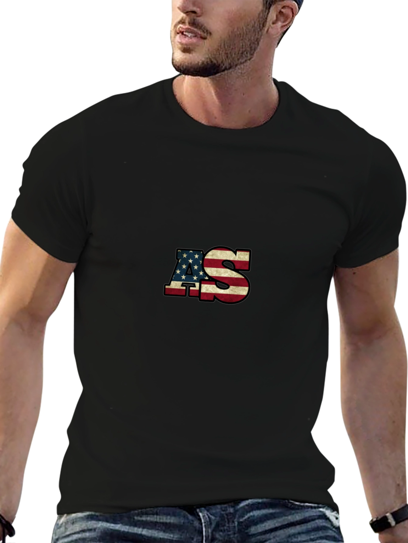 American Flag AS Patriotic Graphic T-Shirt