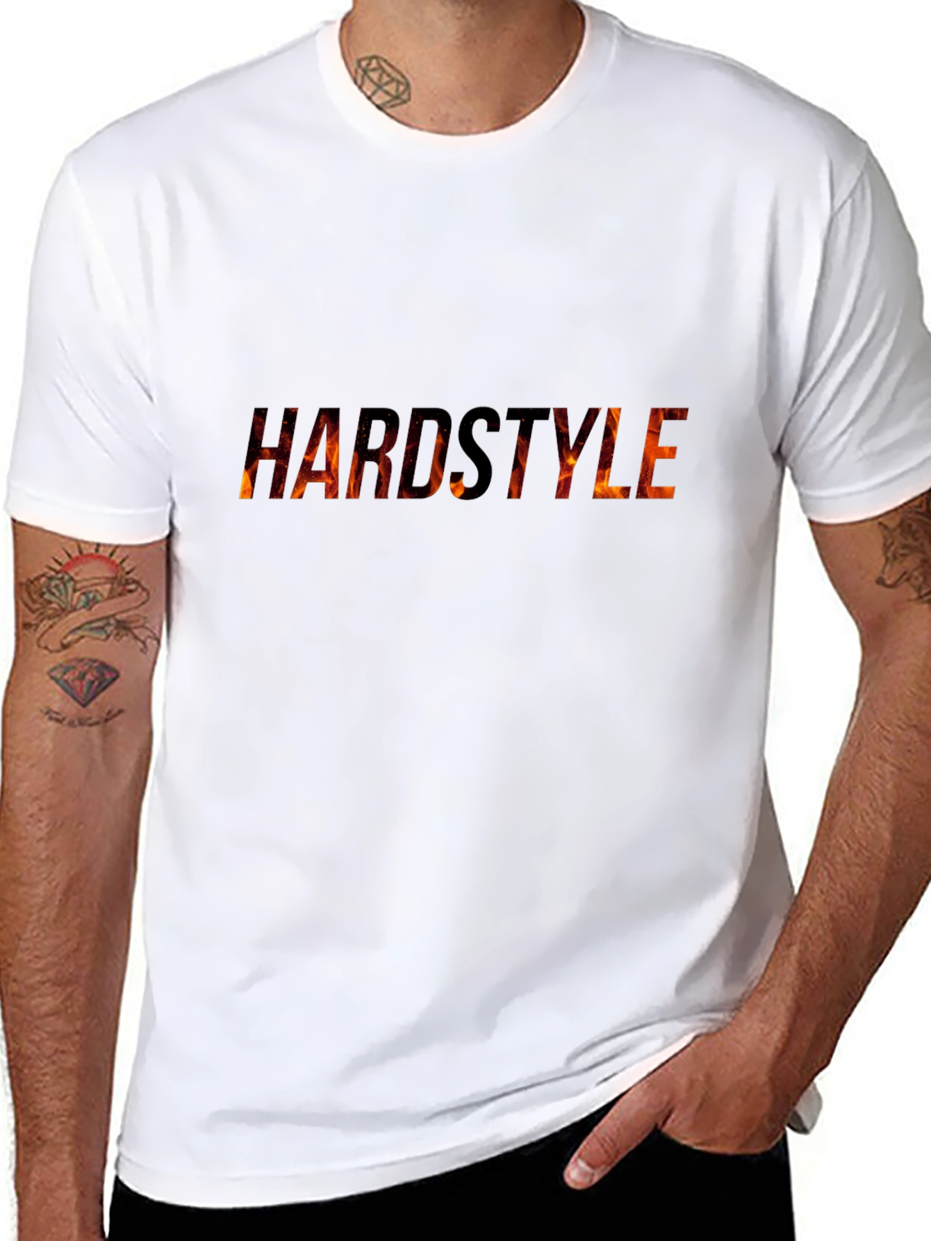 Hardstyle Graphic Tee - Flame Design Black T-Shirt