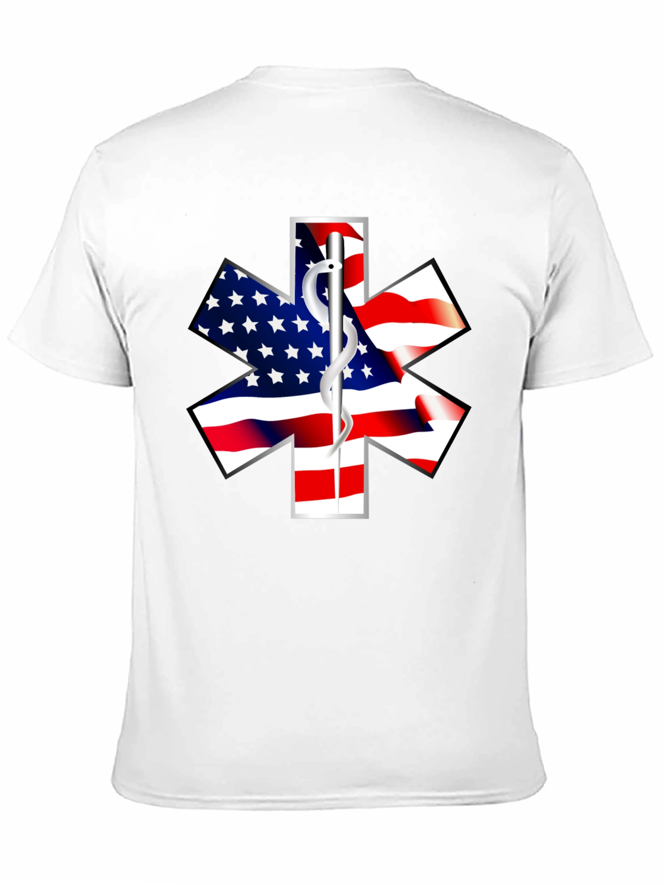 American Flag EMT Star Black T-Shirt