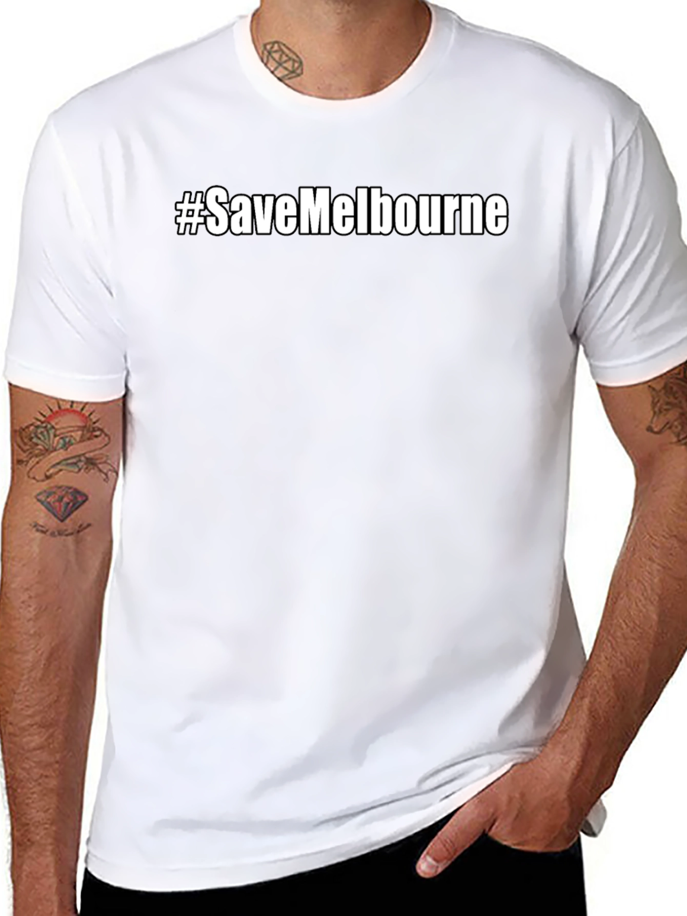 #SaveMelbourne Black Graphic T-Shirt