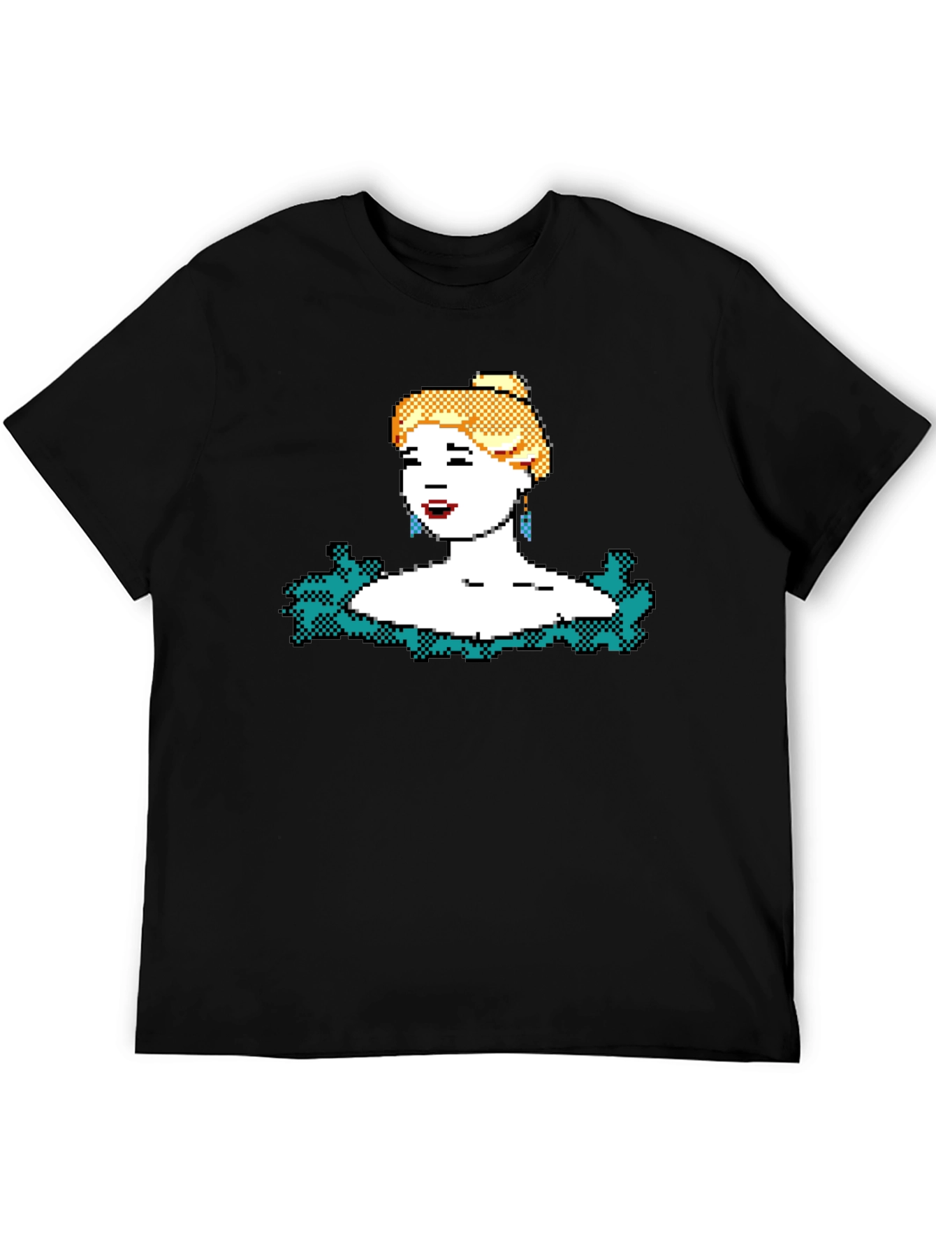 8-bit Blonde Portrait Graphic T-Shirt