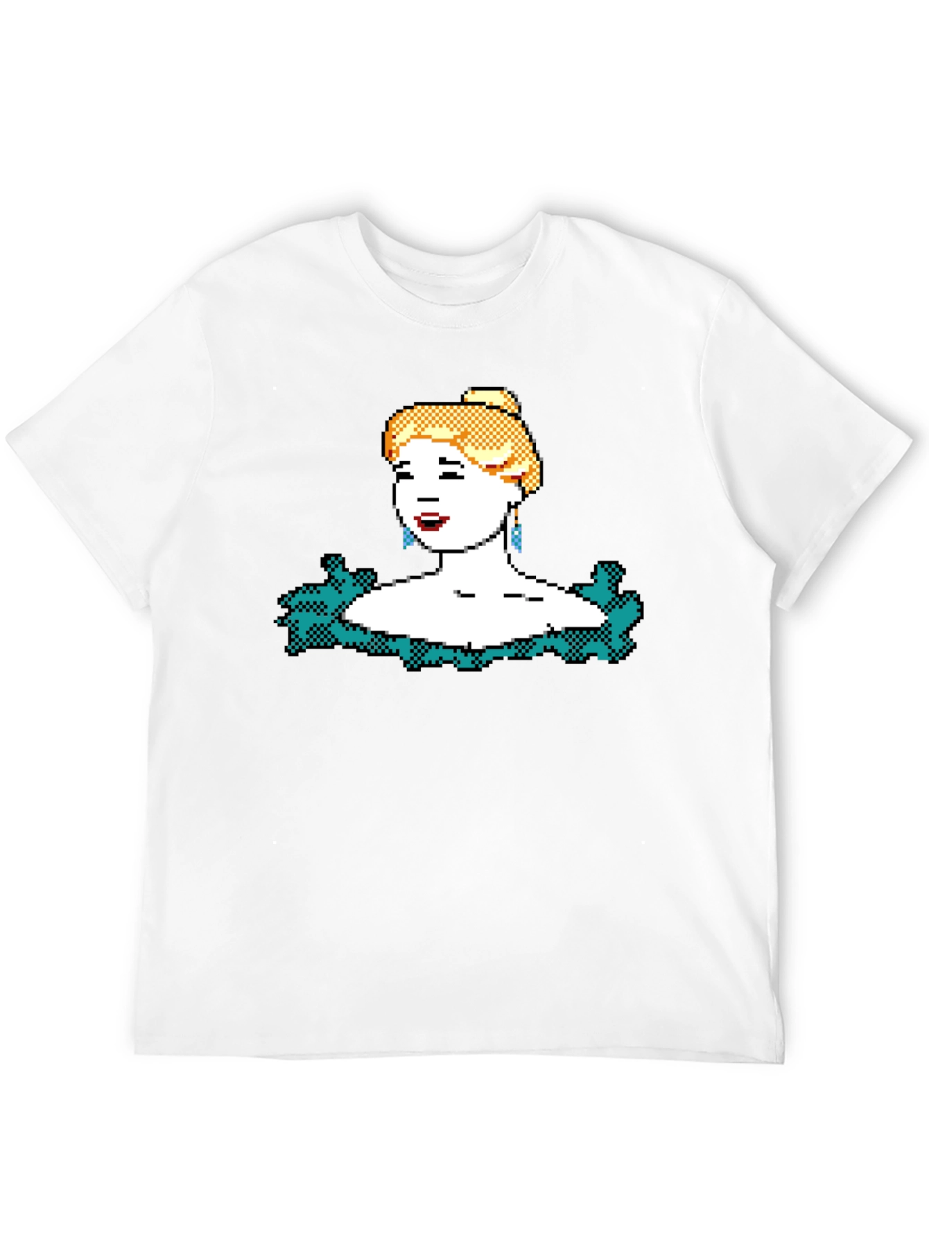 8-bit Blonde Portrait Graphic T-Shirt
