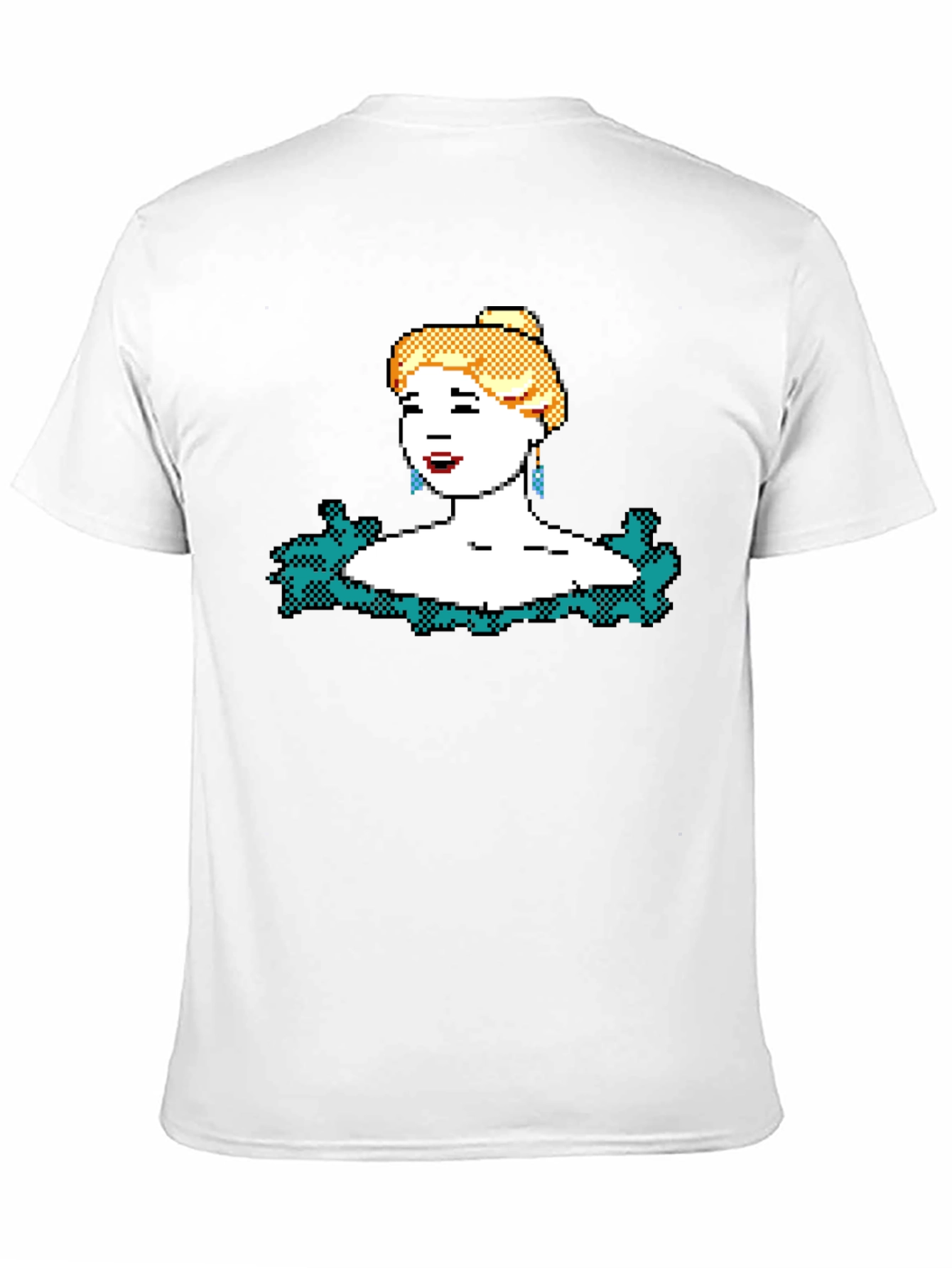 8-bit Blonde Portrait Graphic T-Shirt