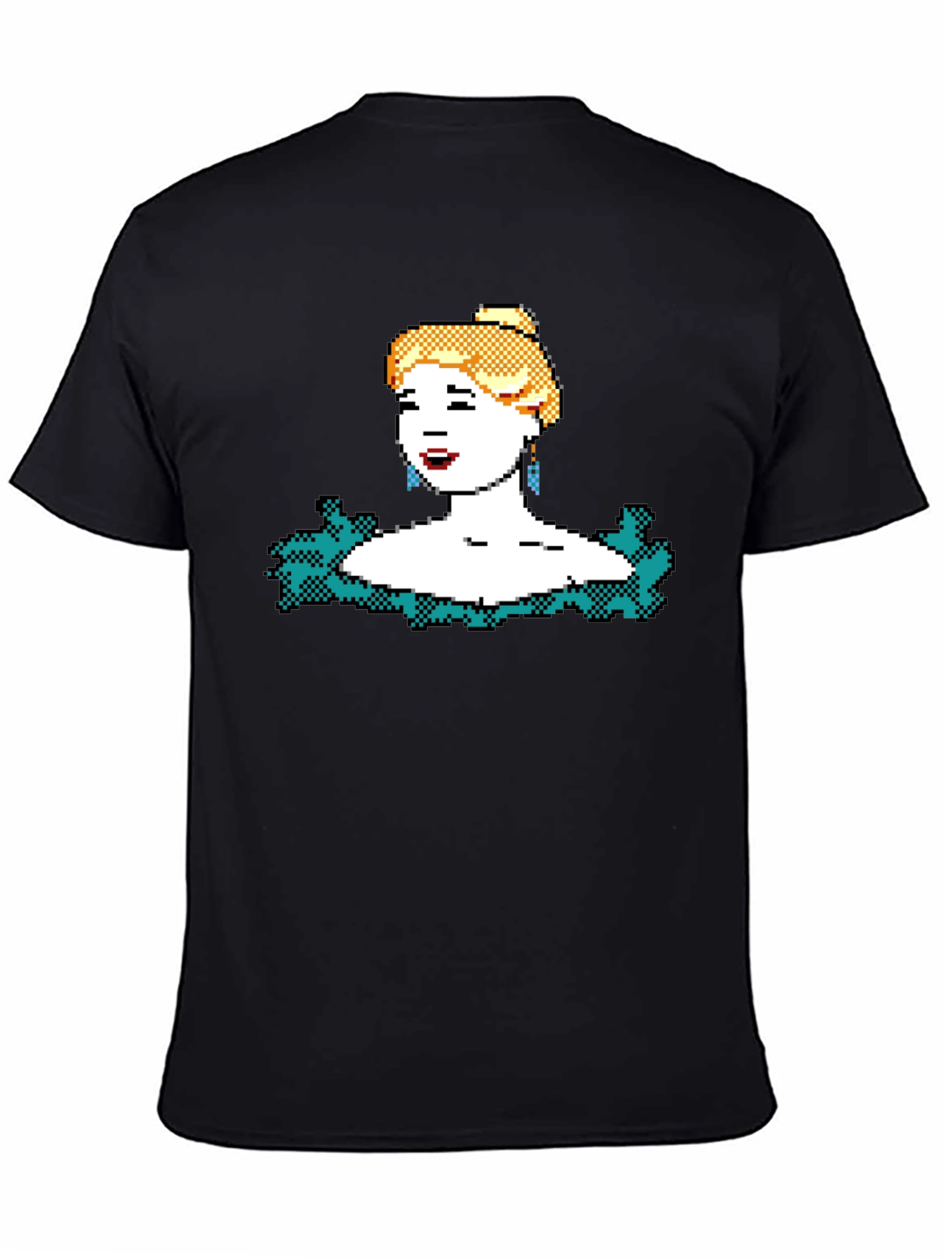 8-bit Blonde Portrait Graphic T-Shirt