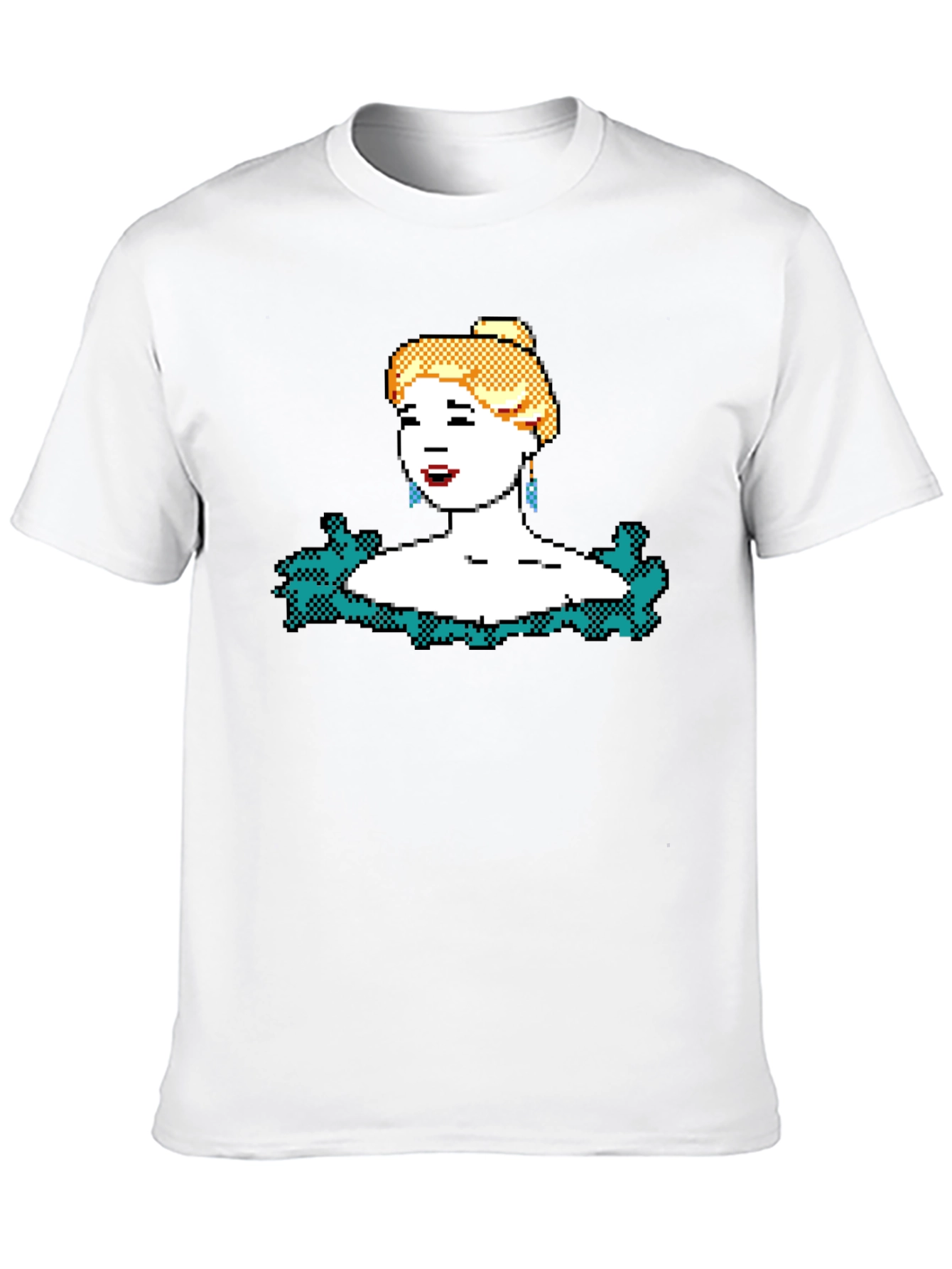 8-bit Blonde Portrait Graphic T-Shirt