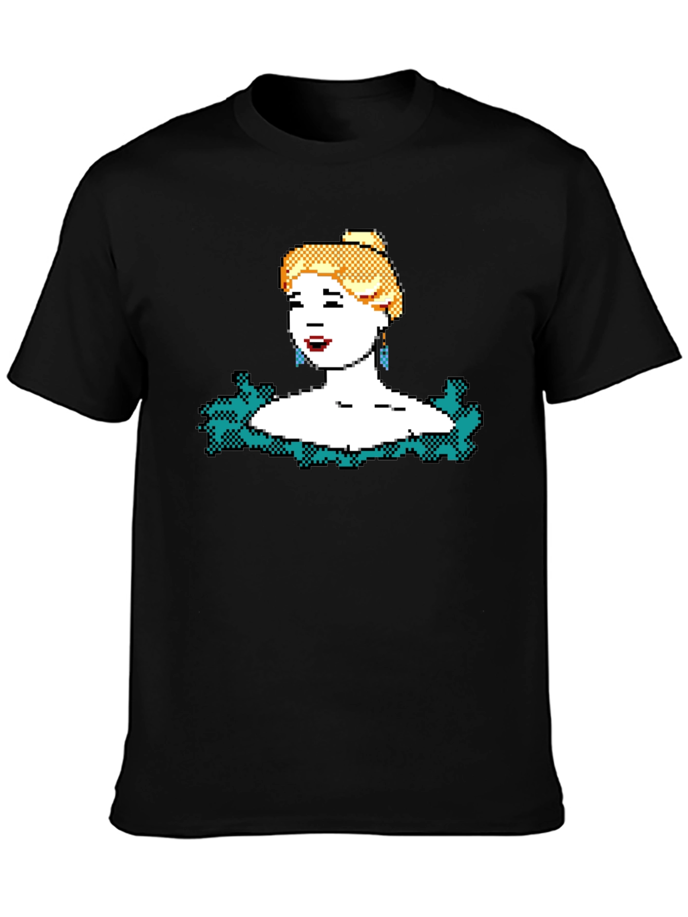 8-bit Blonde Portrait Graphic T-Shirt