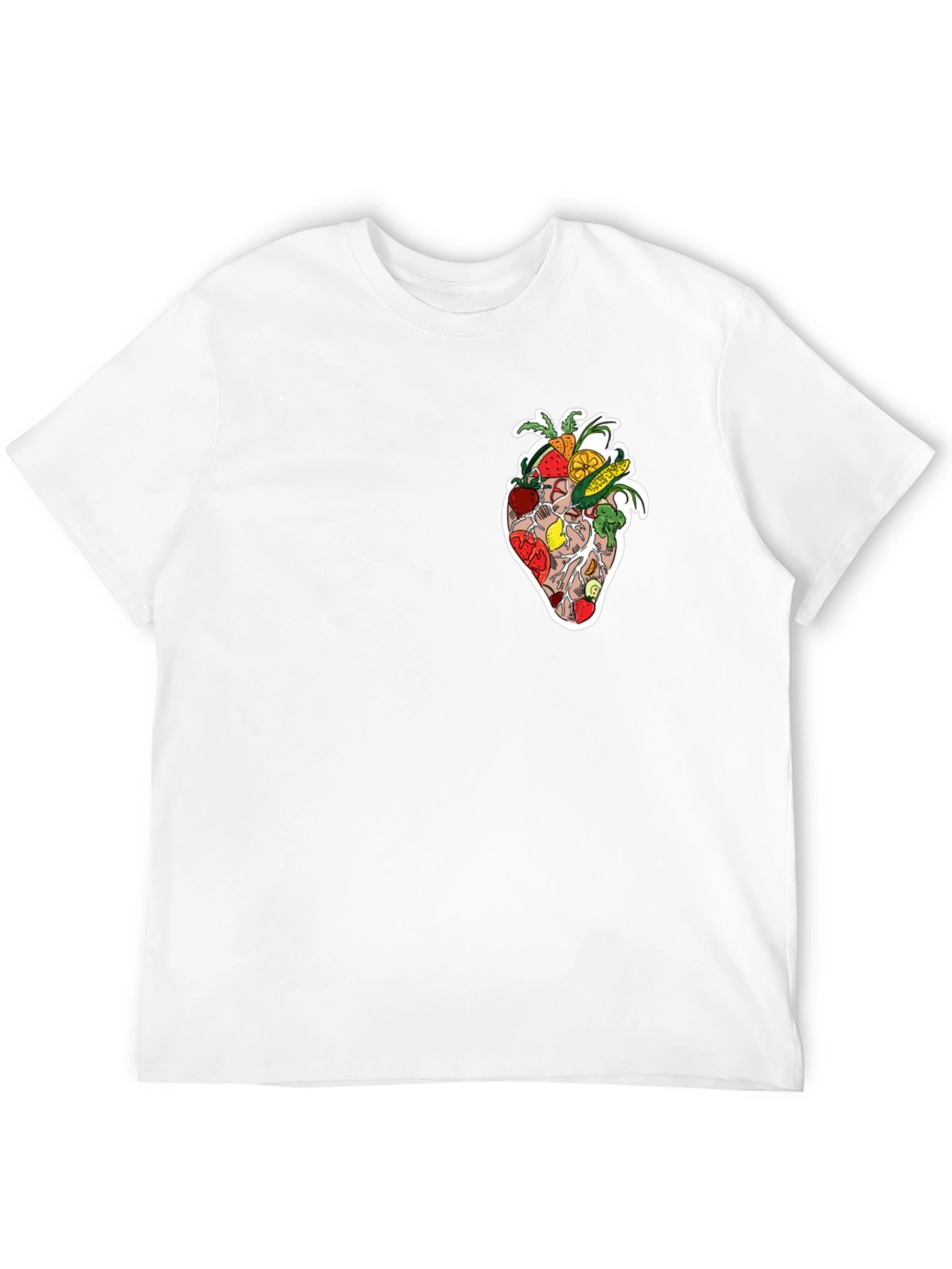 Heart Healthy Fruits & Veggies Graphic Black Tee