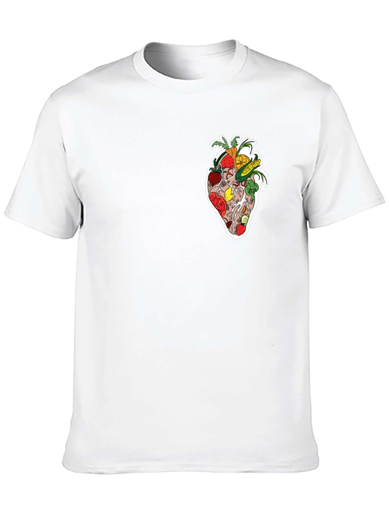 Heart Healthy Fruits & Veggies Graphic Black Tee