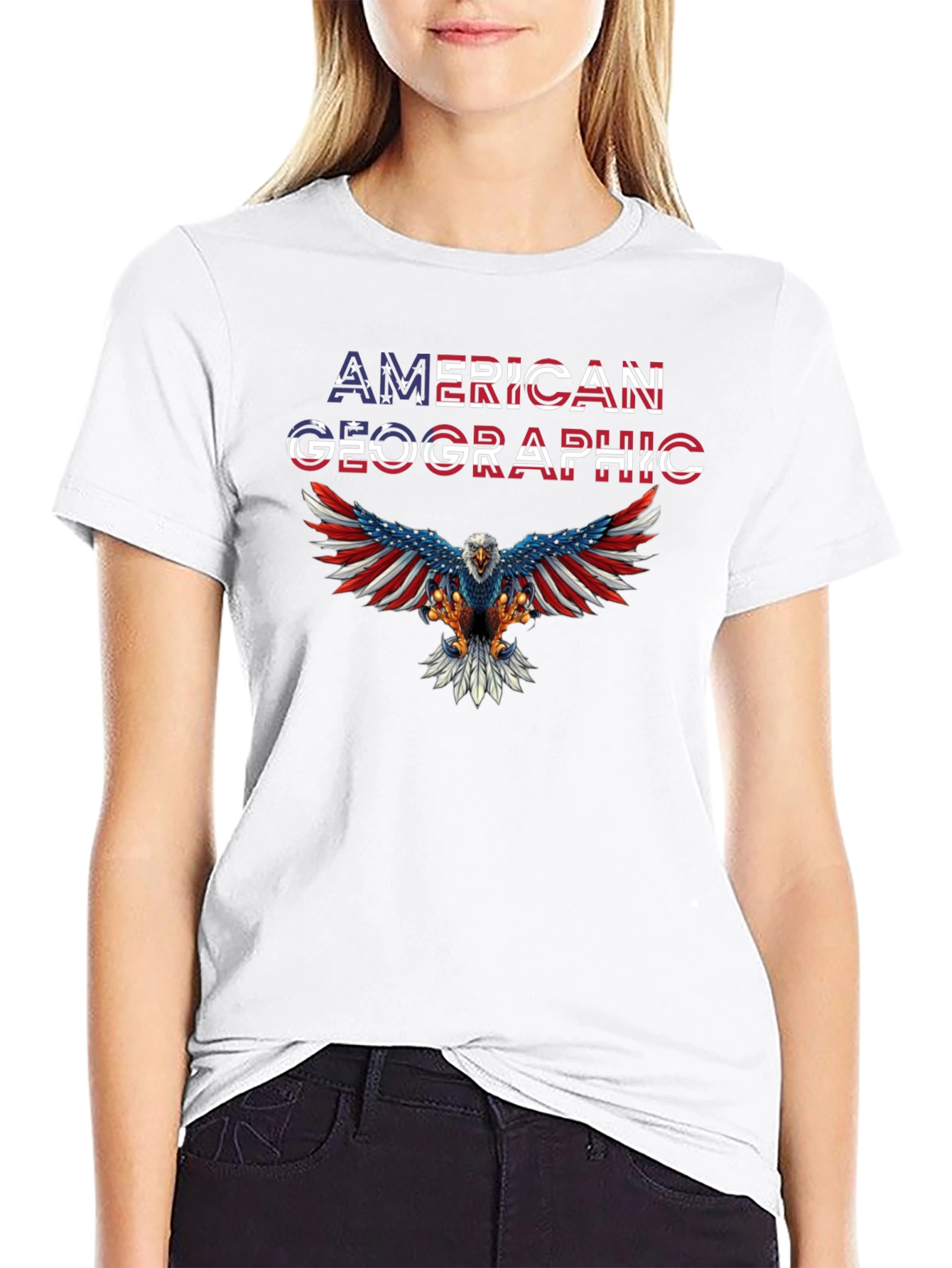 American Geographic Eagle Patriotic T-Shirt