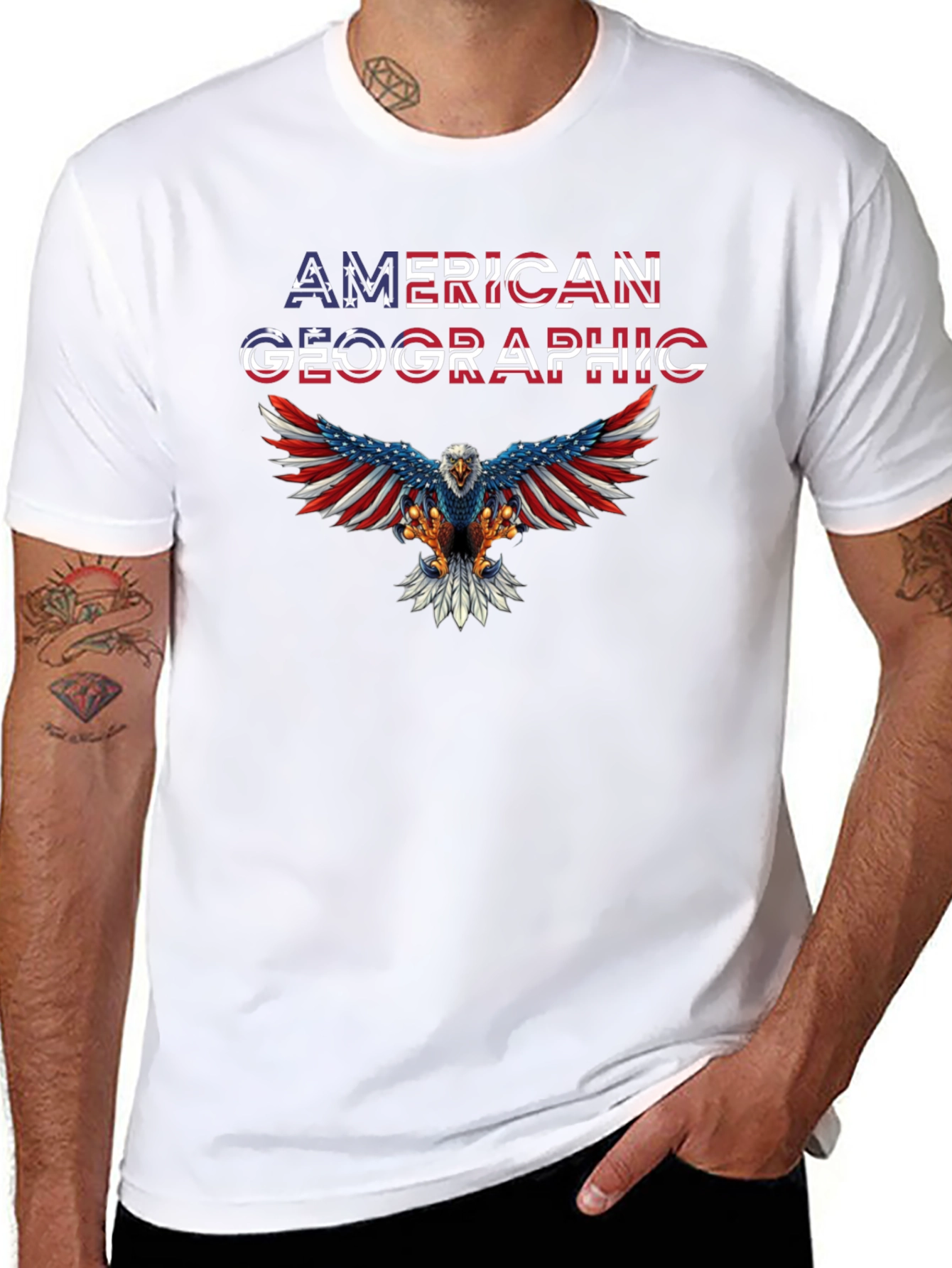 American Geographic Eagle Patriotic T-Shirt