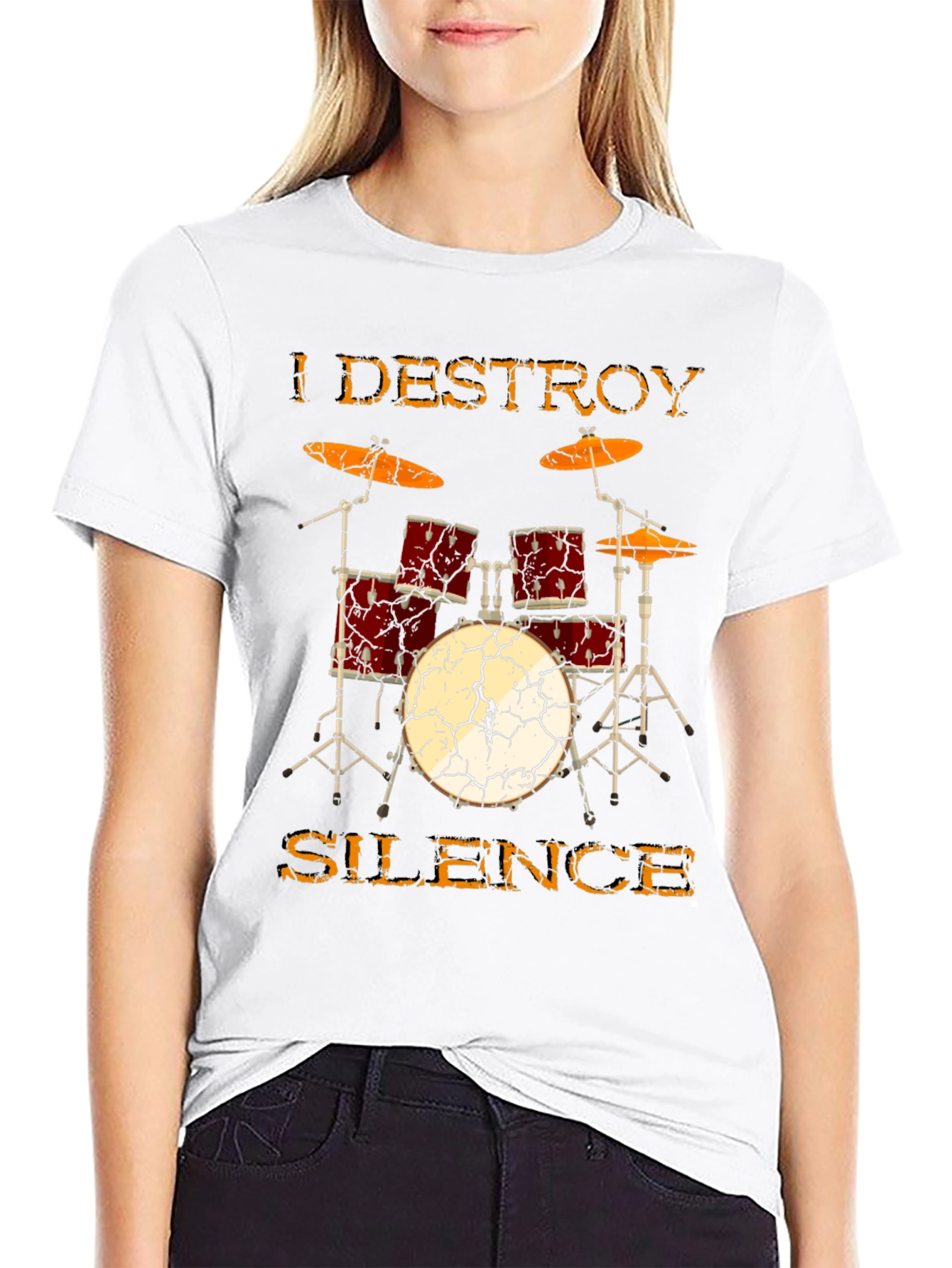 I Destroy Silence Drum Kit Graphic Tee