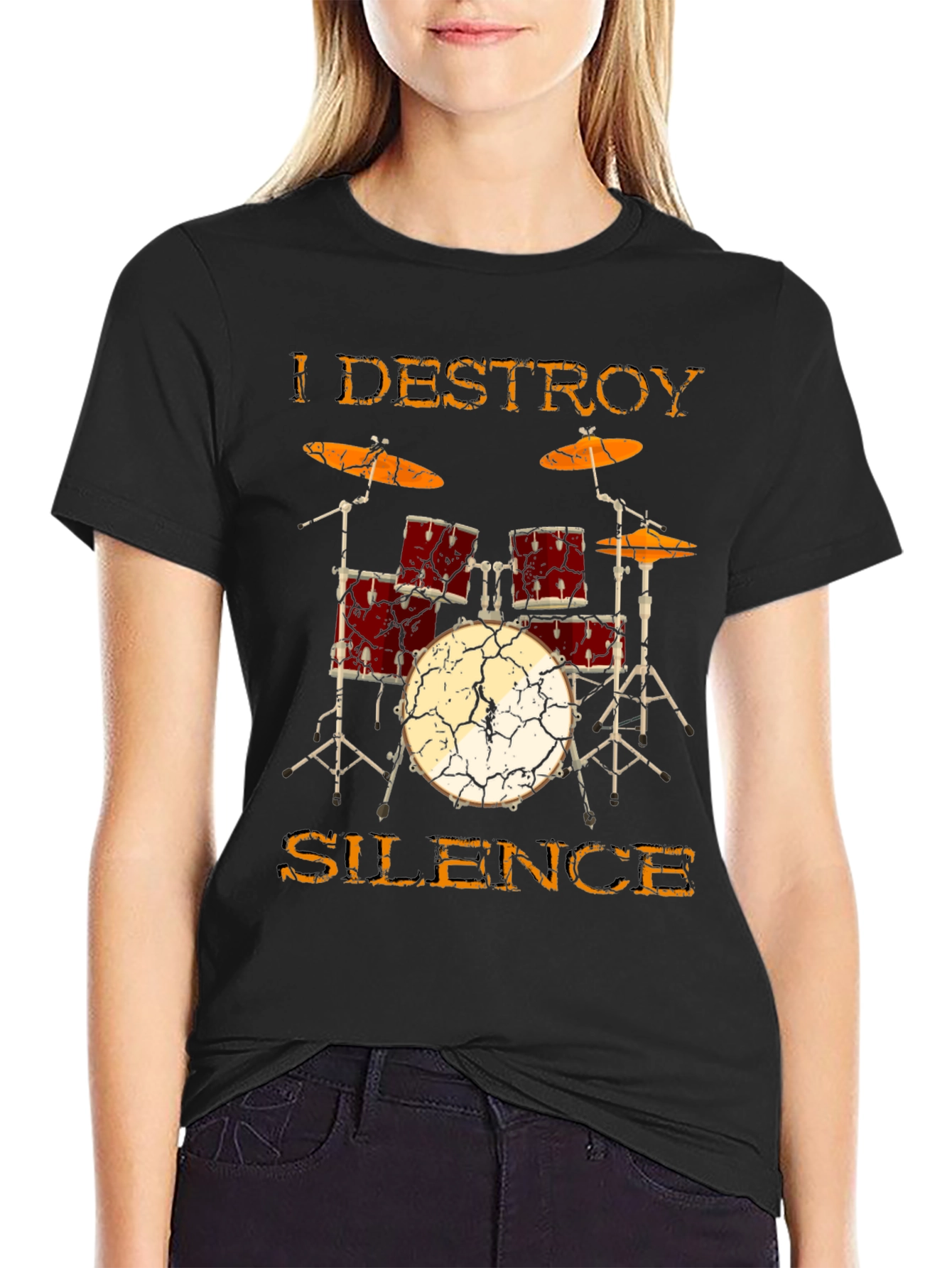 I Destroy Silence Drum Kit Graphic Tee