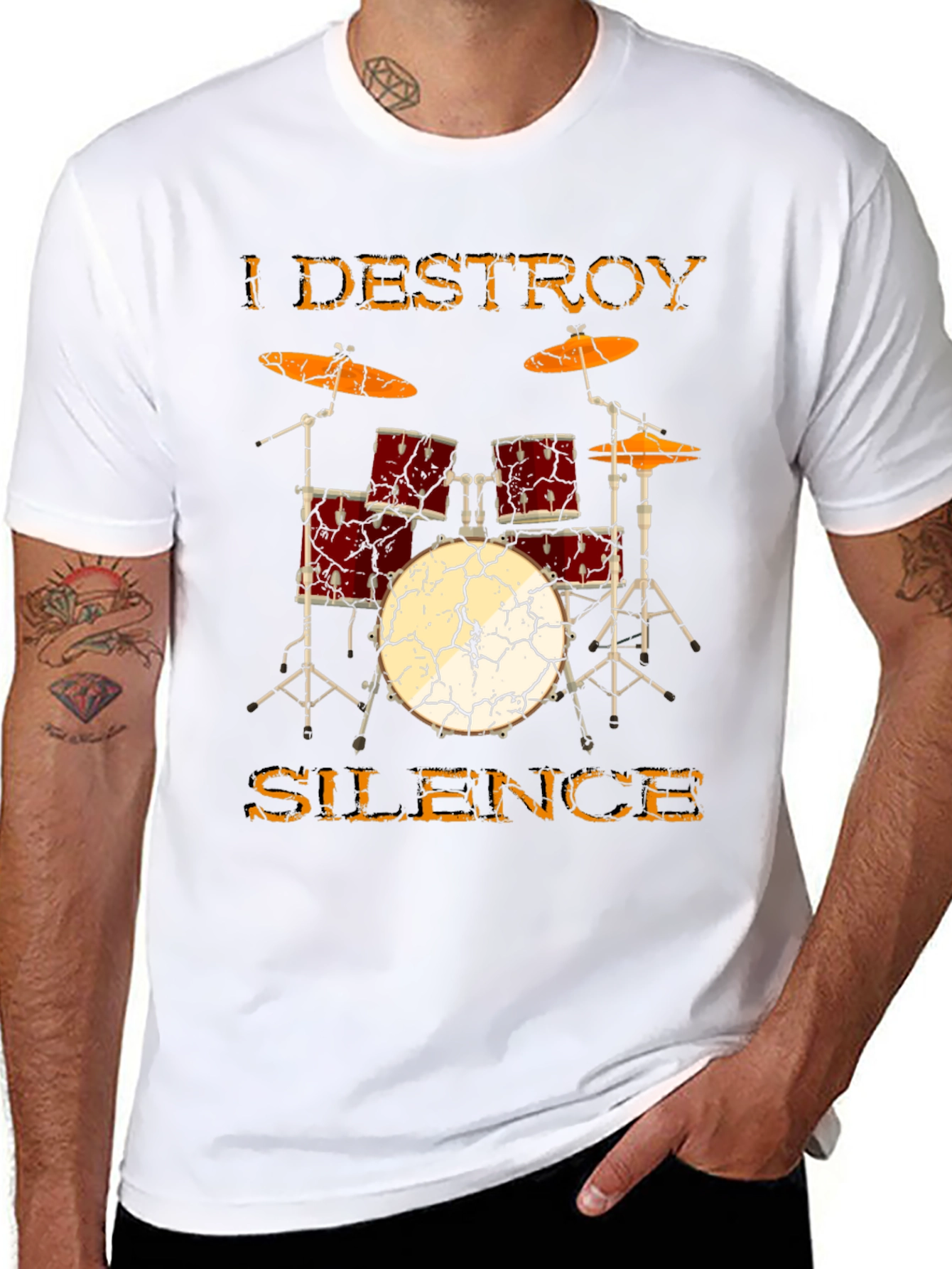 I Destroy Silence Drum Kit Graphic Tee