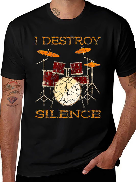 I Destroy Silence Drum Kit Graphic Tee