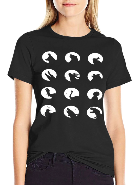 Animal Silhouette Graphic Tee - Black