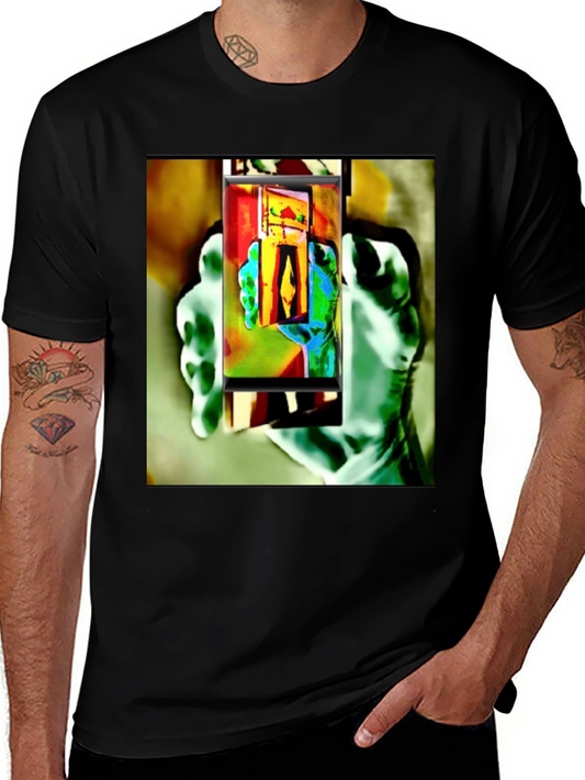 Abstract Art Print Black T-Shirt
