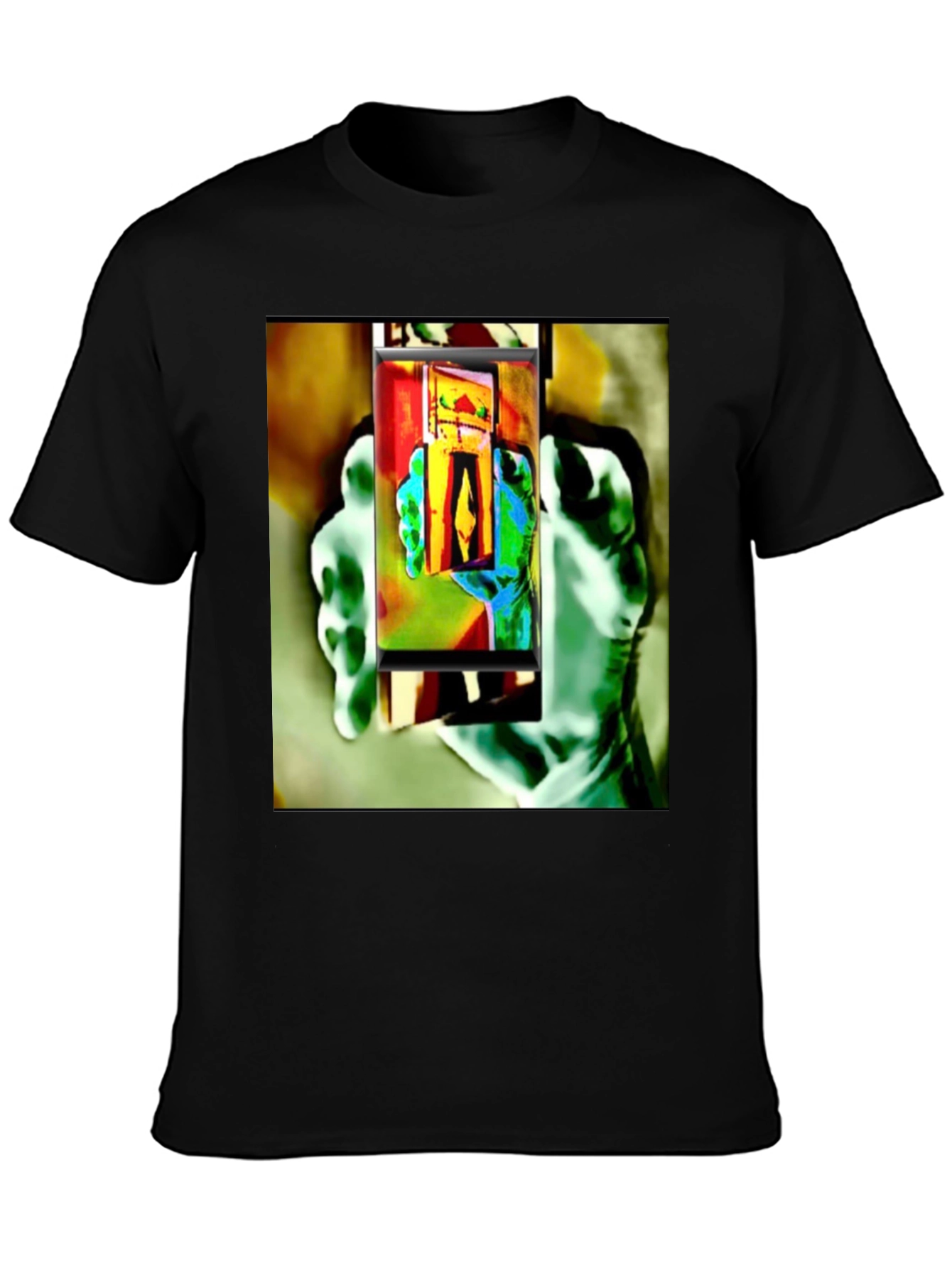 Abstract Art Print Black T-Shirt