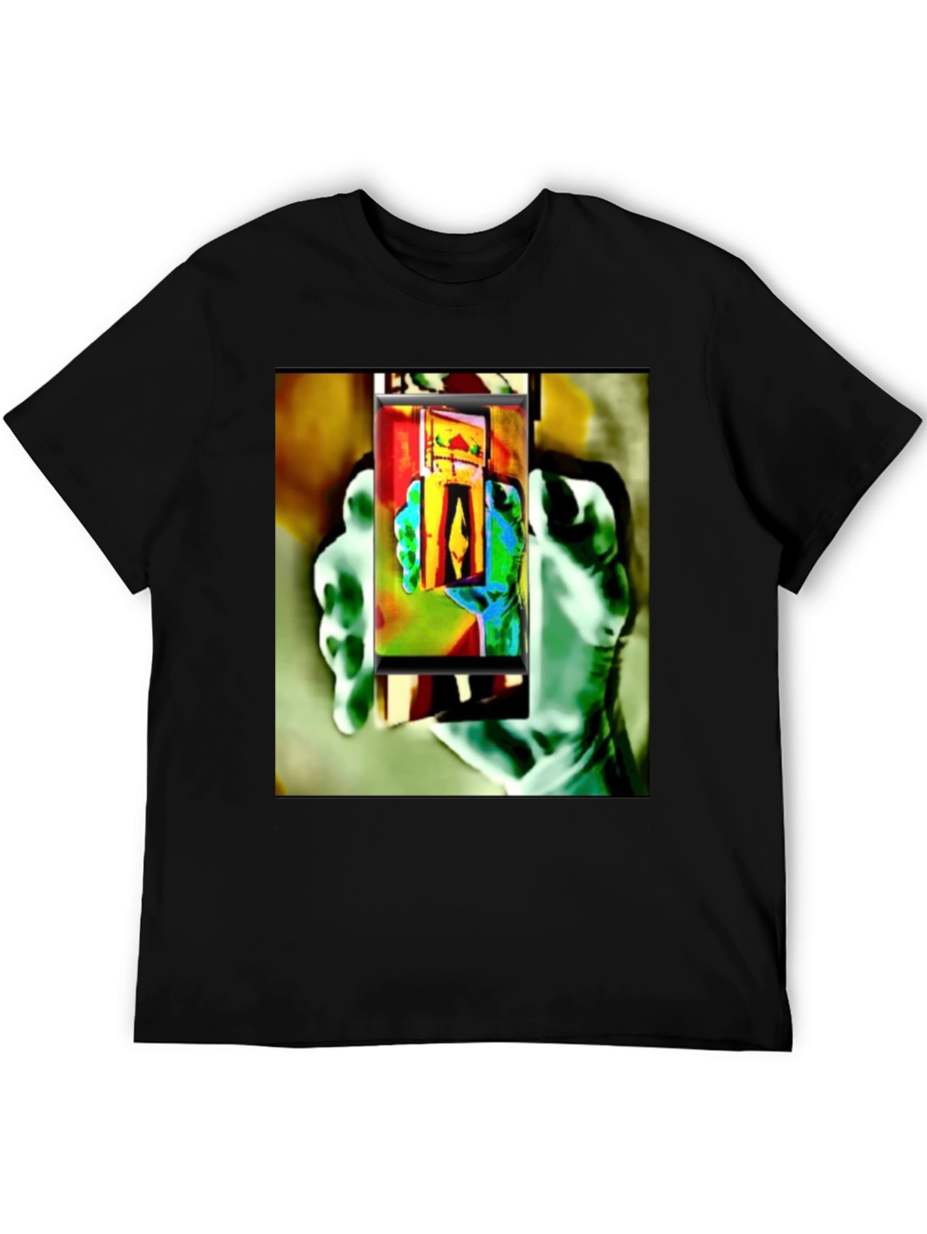 Abstract Art Print Black T-Shirt