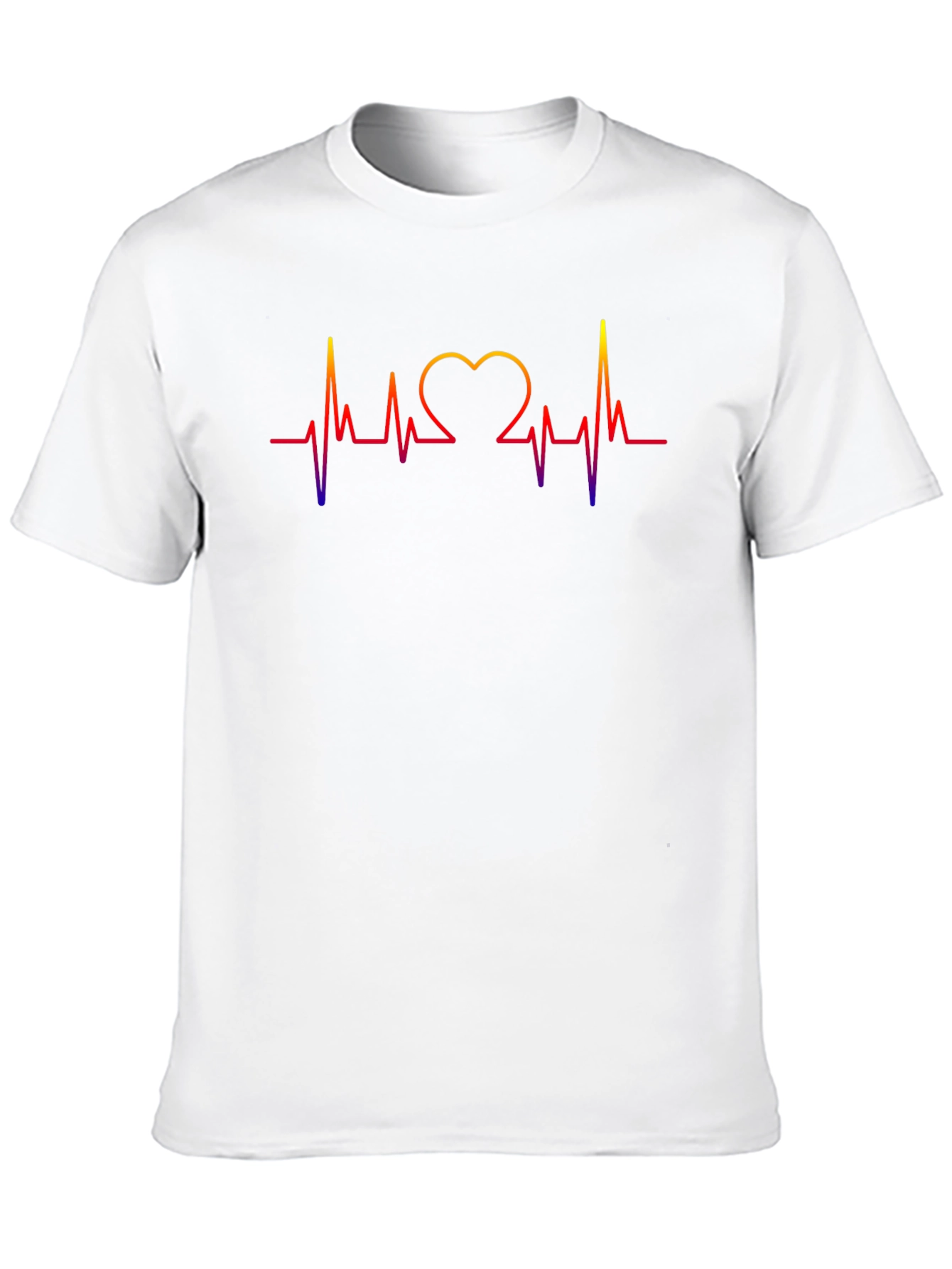 Heartbeat Heart Love Graphic Mens Black T-Shirt