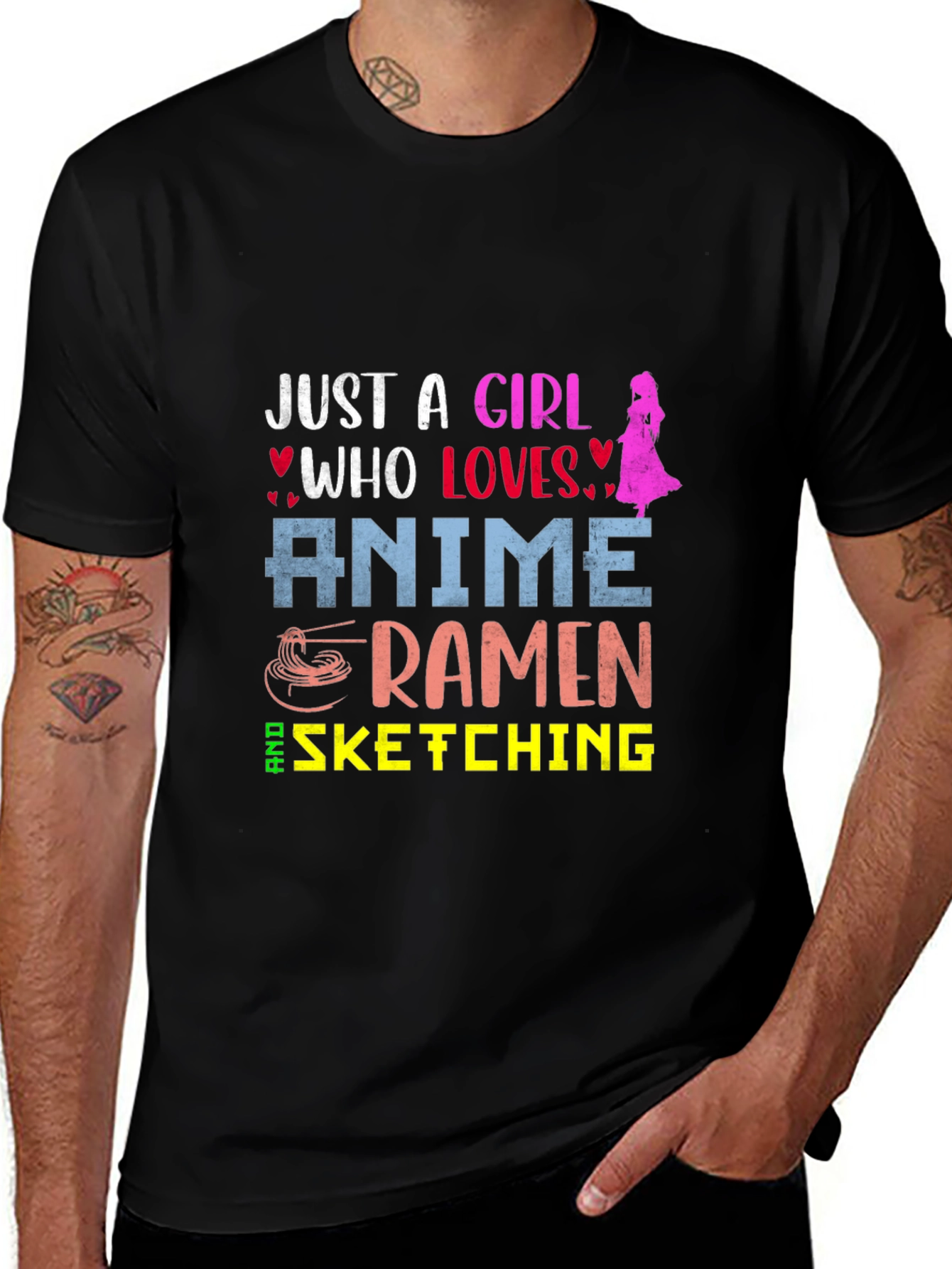 Anime Ramen Sketching Girls Tee
