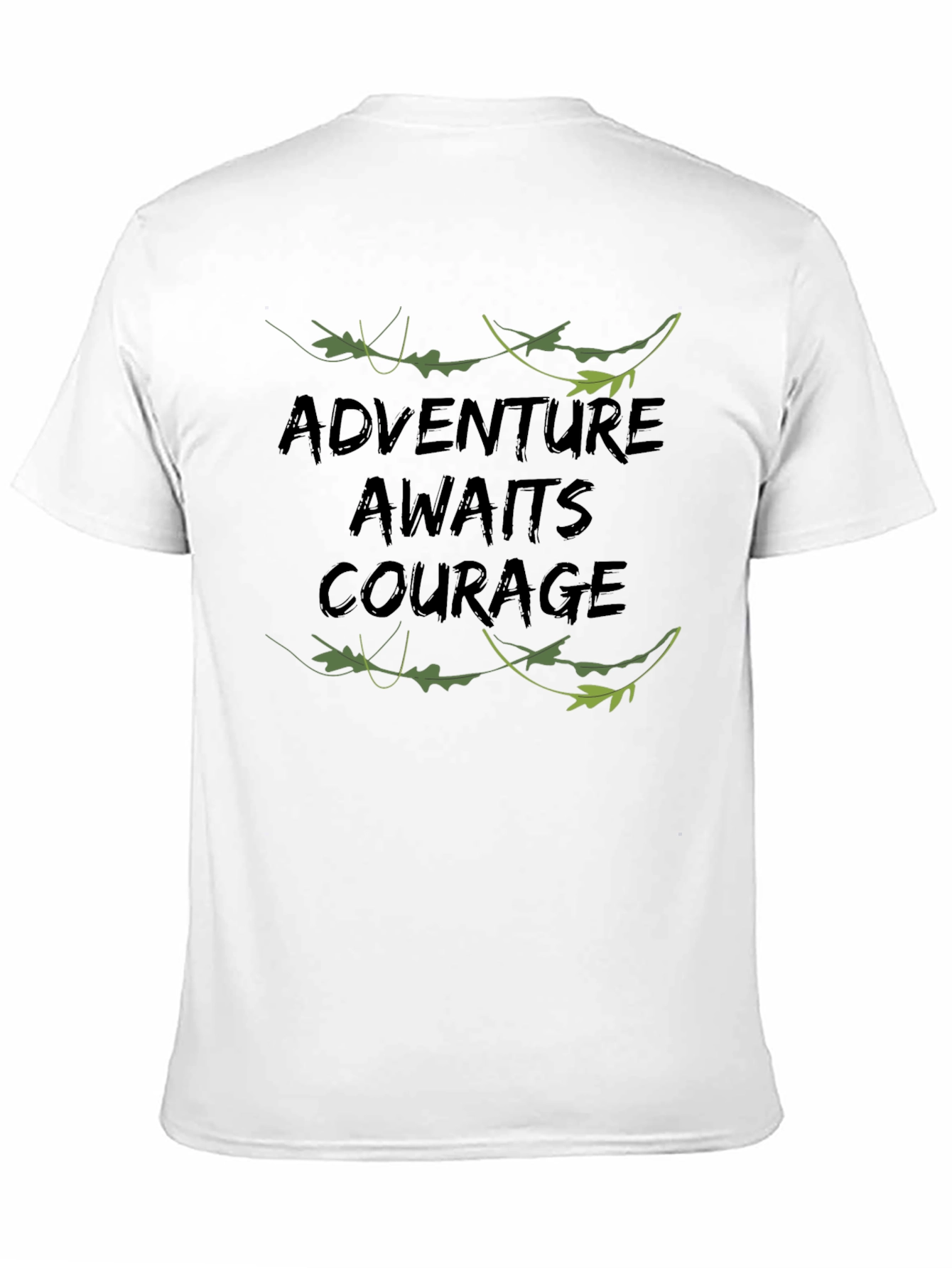 Adventure Awaits Courage Mens Black T-Shirt