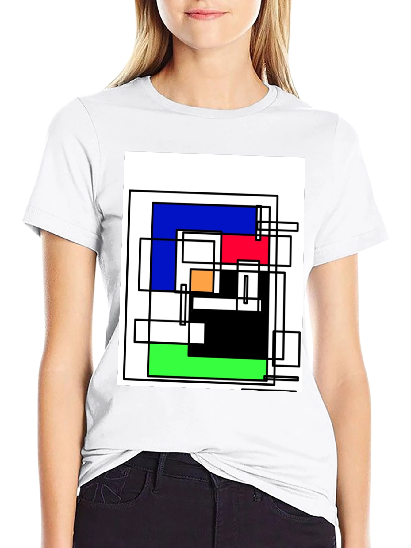Abstract Geometric Art T-Shirt - Mondrian Style