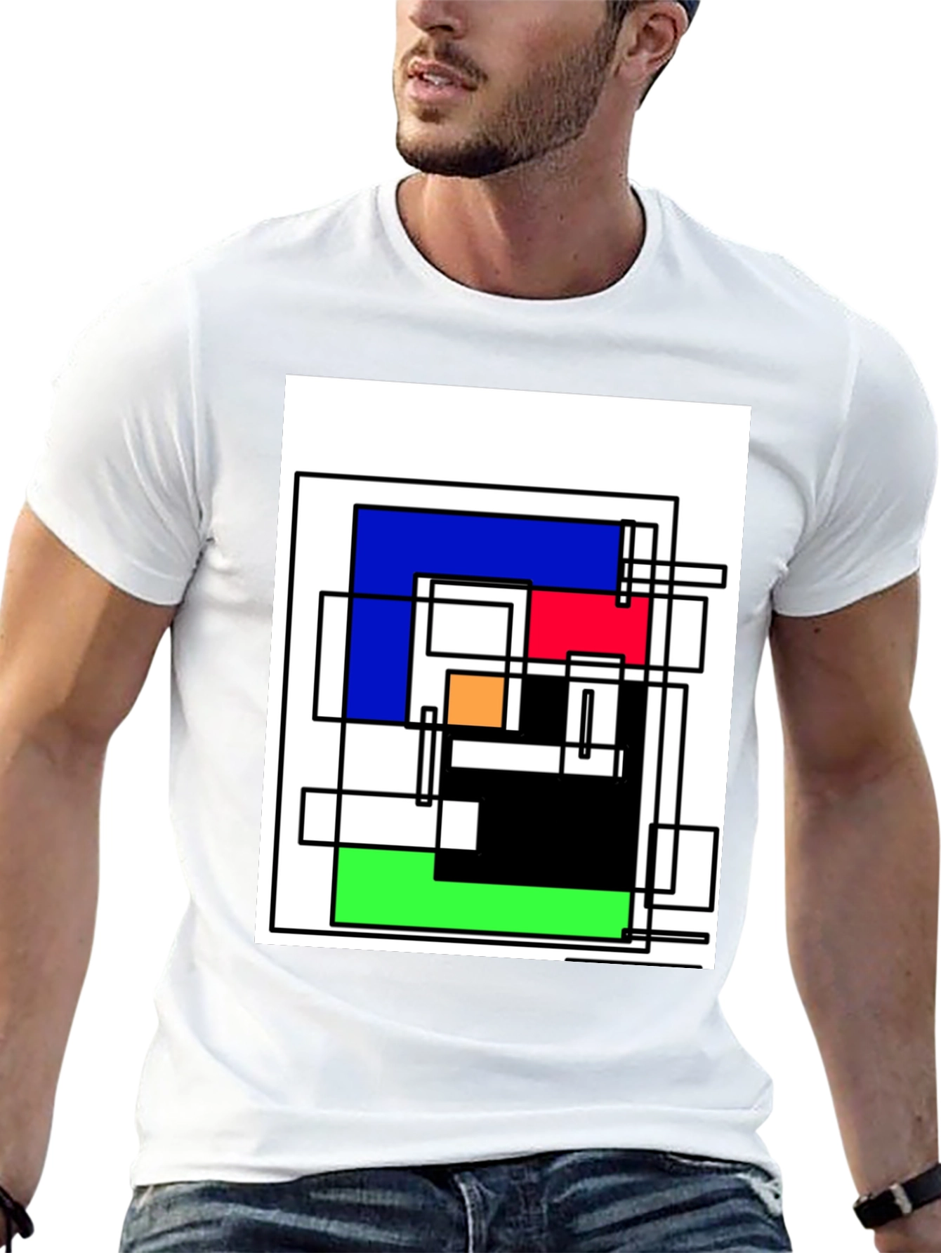 Abstract Geometric Art T-Shirt - Mondrian Style